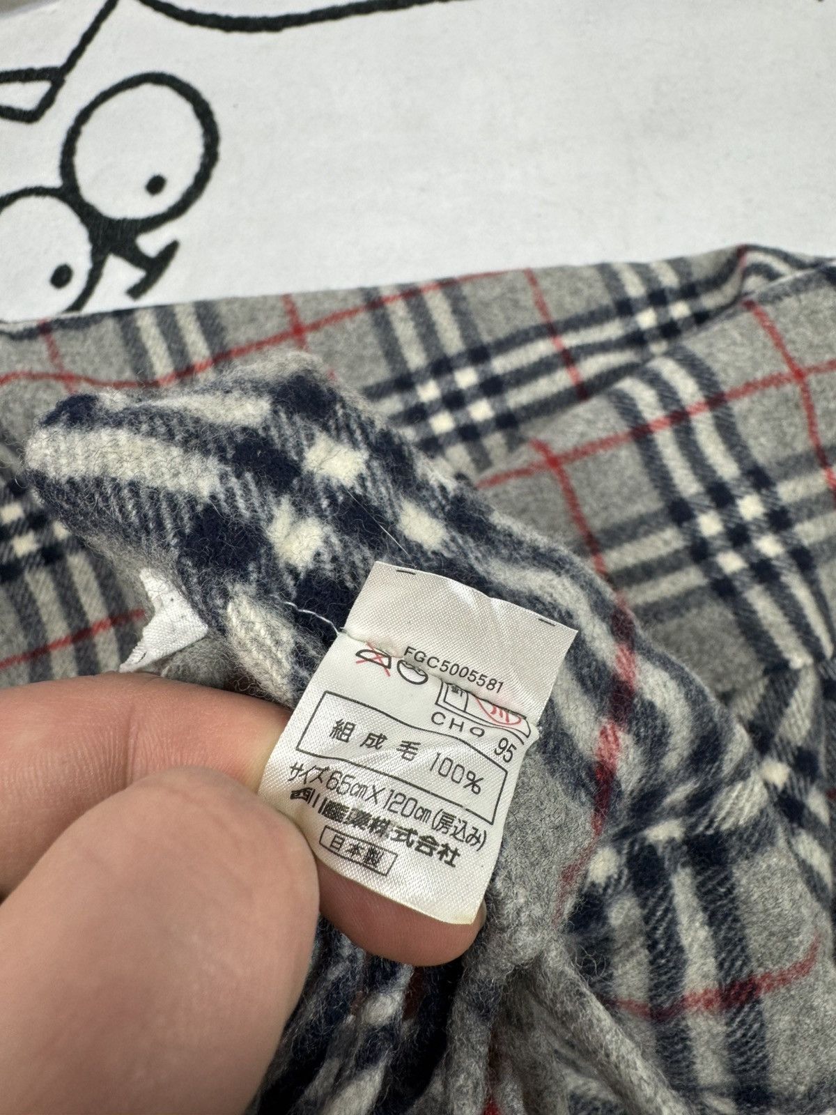 Burberry Burberrys Scarf Vintage Made In Japan Wolle Monogram Size ONE SIZE - 7 Thumbnail
