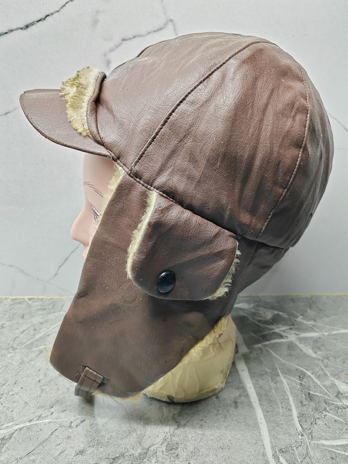 Other Vintage Y2k Ushanka Leather Earflap Cap Hat Size ONE SIZE - 4 Thumbnail