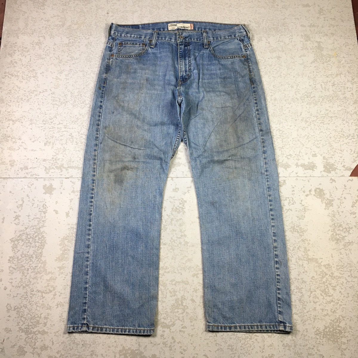 Levi's × Vintage Levis 569 Loose Straight Distress Insane Dirty Jeans Size US 36 / EU 52 - 1 Thumbnail