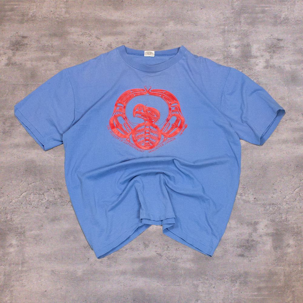 Japanese Brand Vintage 90's Native Blue Single Stitch Shirt Sleeve T-Shirt Size US XL / EU 56 / 4 - 2 Thumbnail