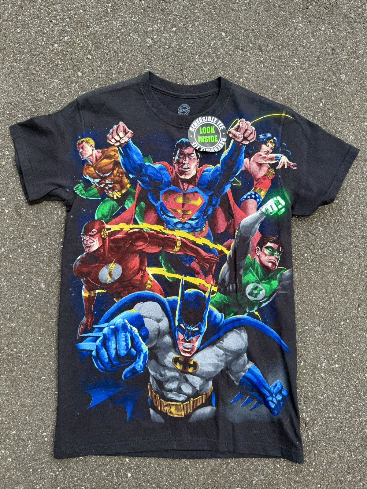 DC Comics Men’s DC Comics Justice League AOP Reversible Tee Shirt Size US S / EU 44-46 / 1 - 1 Thumbnail