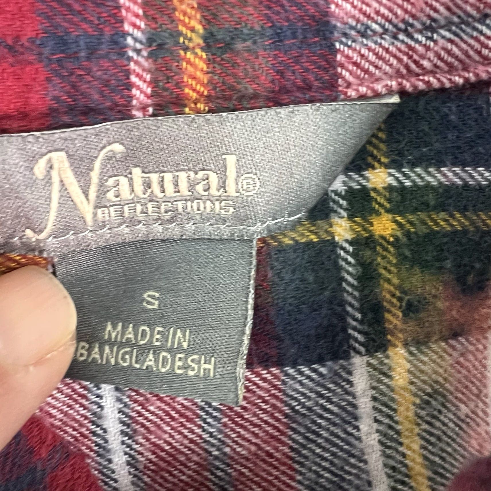 Vintage Natural Reflections Smiley Face Flannel Shirt Small Red Plaid Boho Grunge Womens Size S / US 4 / IT 40 - 6 Thumbnail