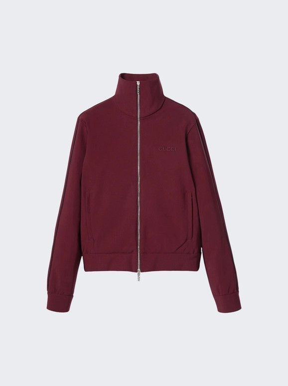 Gucci o1loc1c0226 798040 Technical Jersey Zip Jacket in Burgundy Size US XL / EU 56 / 4 - 1 Thumbnail