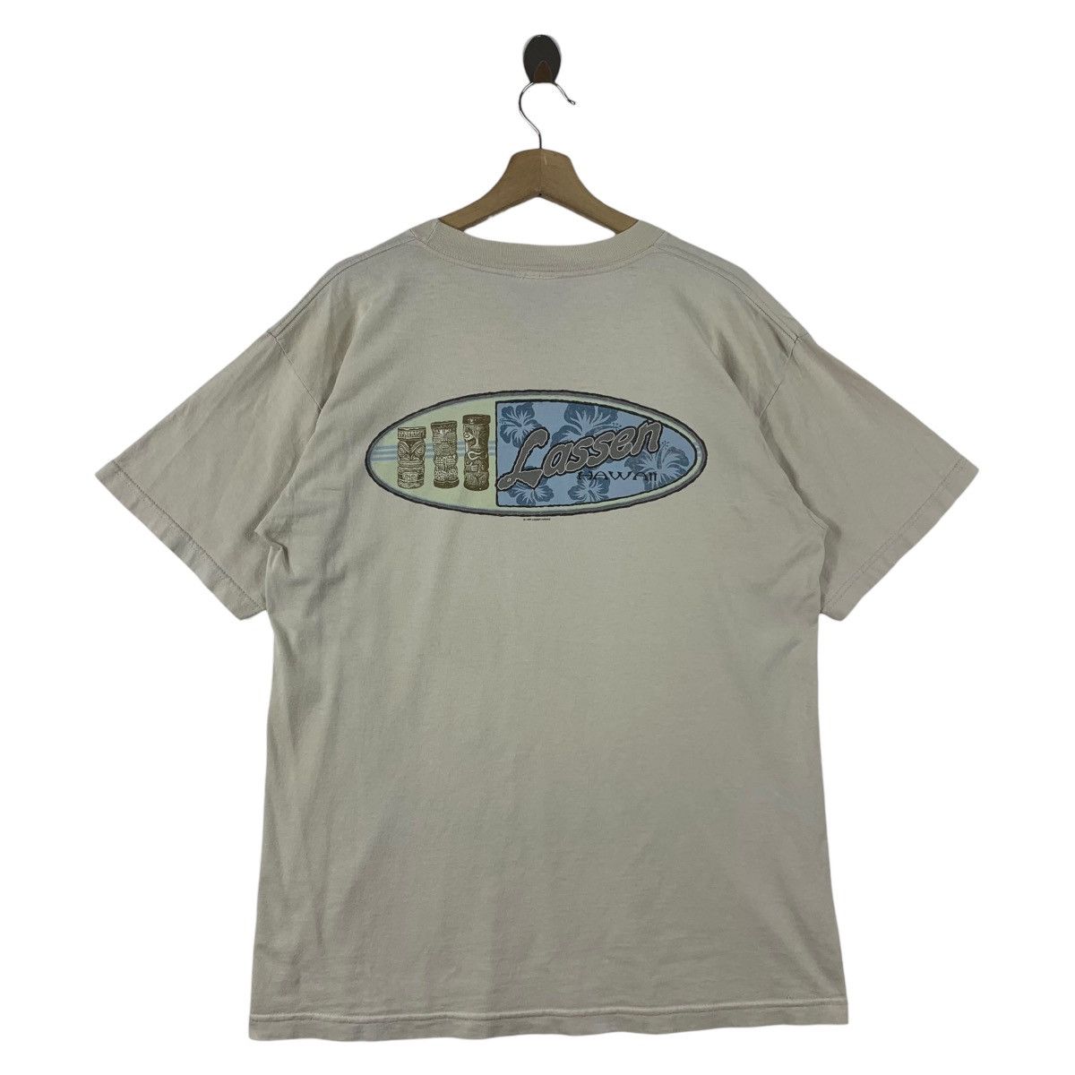 Vintage Vintage 90s LASSEN Surfing big logo tee Size US L / EU 52-54 / 3 - 1 Thumbnail