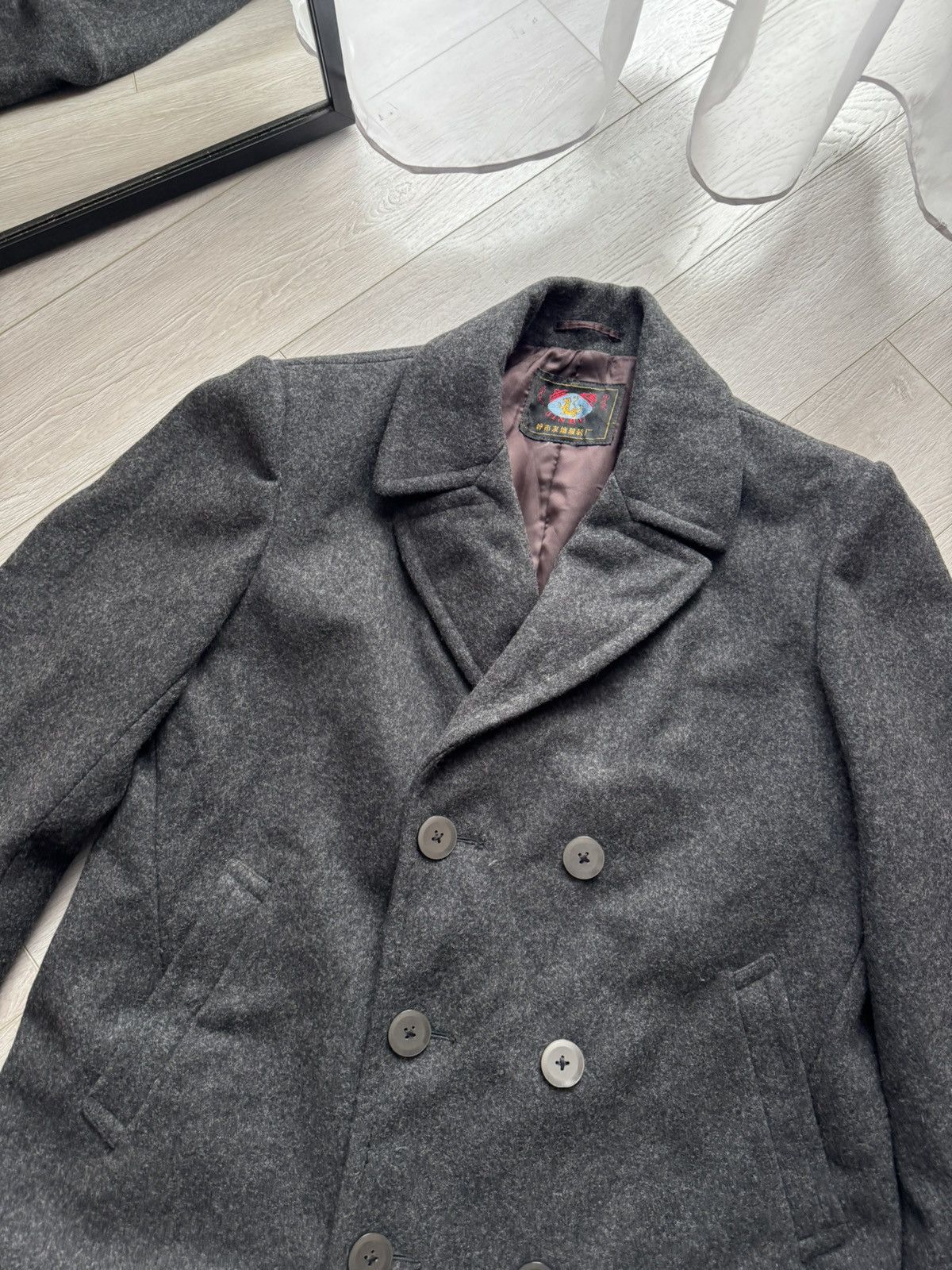Japanese Brand Vintage Double Breasted Wool Coat – China Made – 90s Era Size US M / EU 48-50 / 2 - 2 Thumbnail