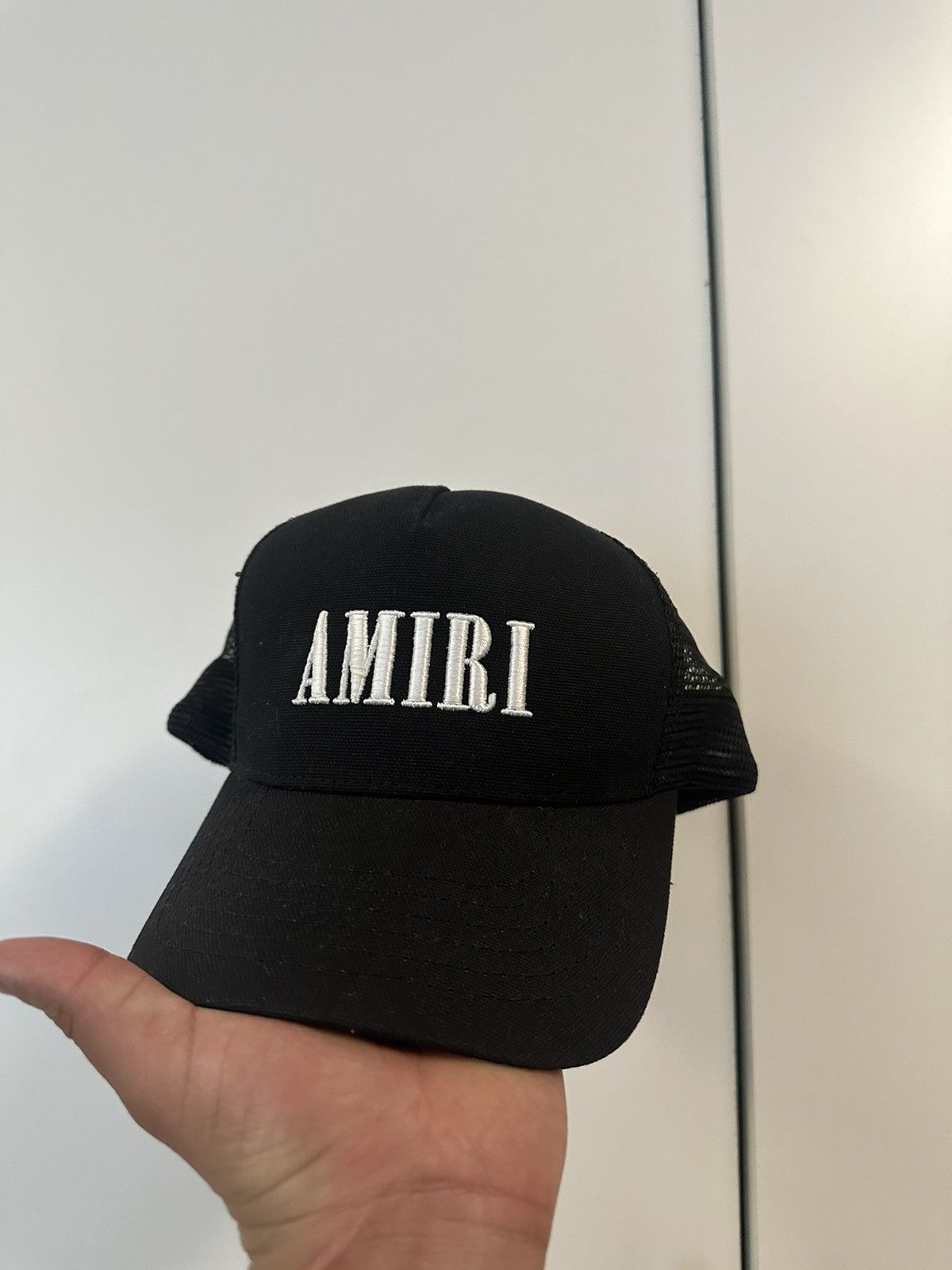 Amiri Black Trucker Hat Logo