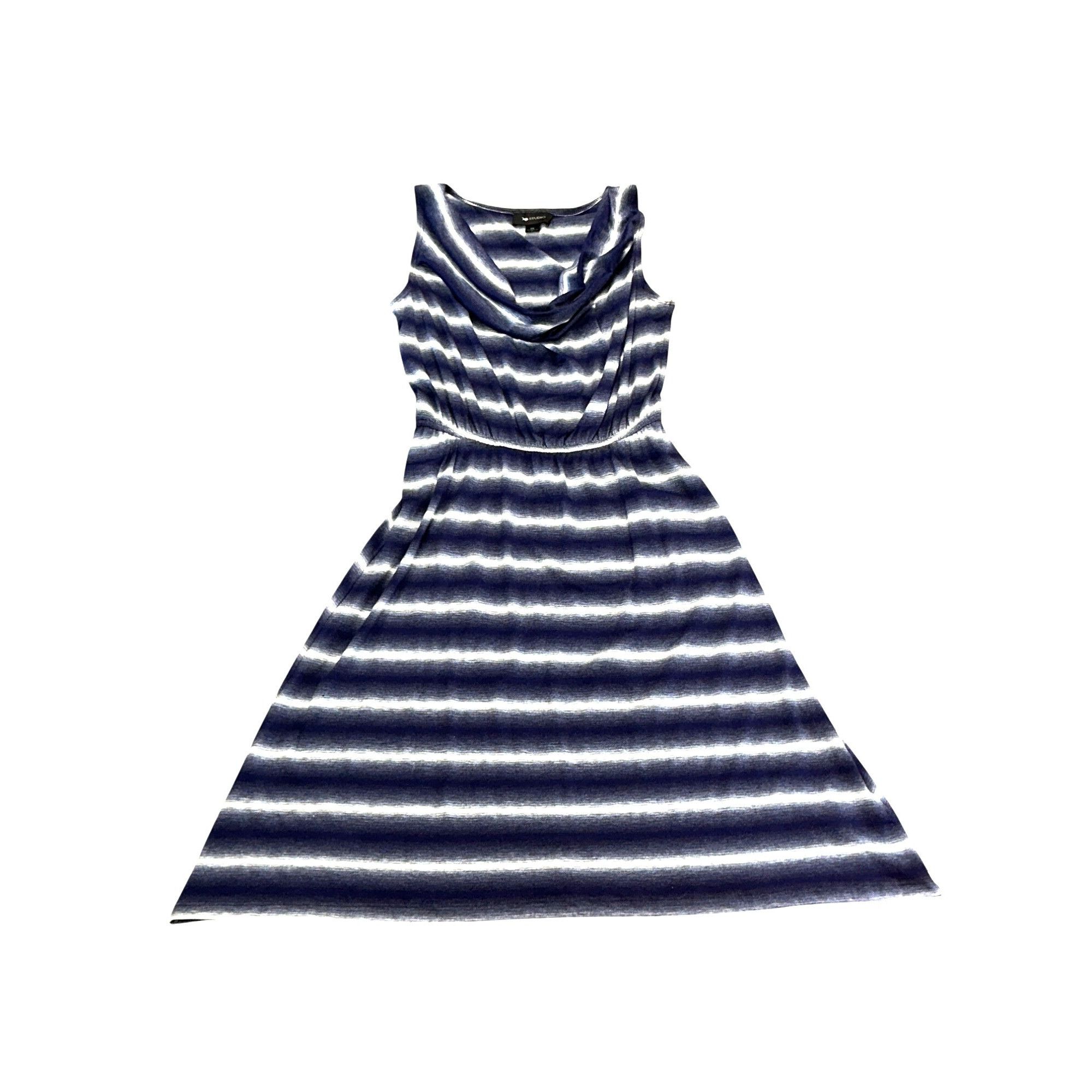 Other AB Studio XS Navy Striped Sleeveless Cowl Neck Dress Nautica Size XS / US 0-2 / IT 36-38 - 11 Thumbnail