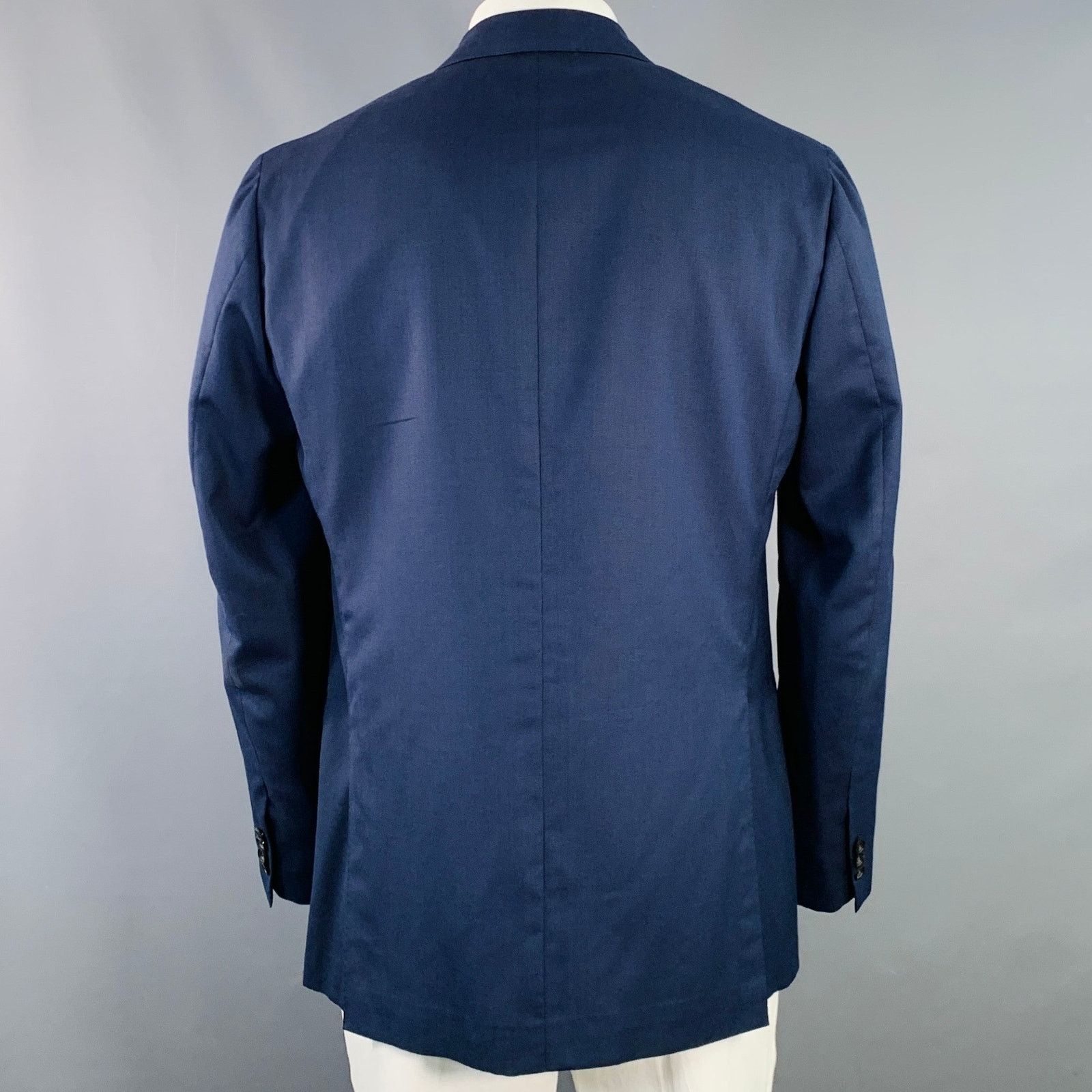 SARTORIO SARTORIO Size 44 Regular Navy Wool Notch Lapel Sport Coat Size 44R - 3 Thumbnail