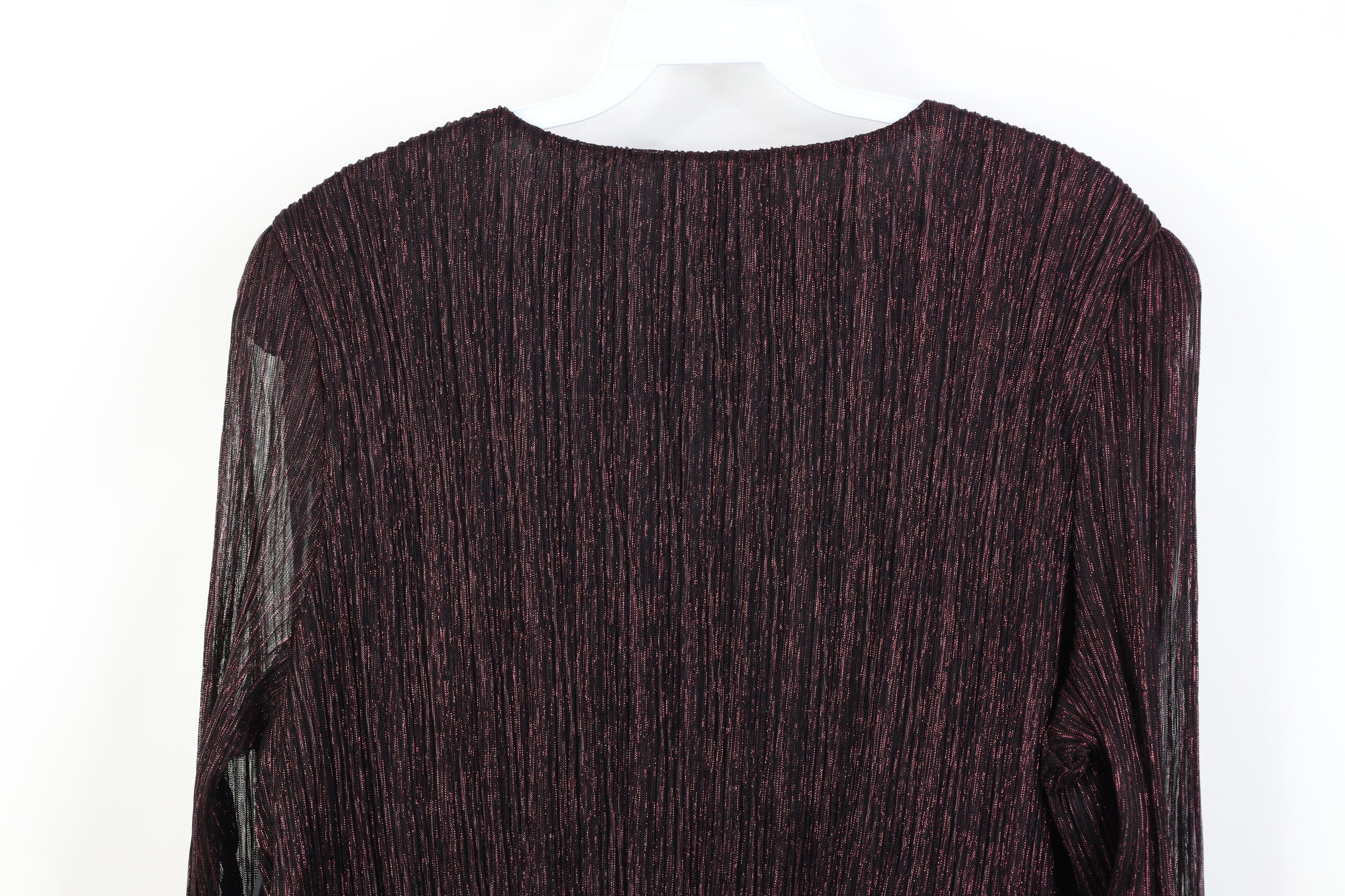 Vera Wang New Vera Wang Bella Fairy Metallic Ribbed Blouse Shirt Top Size XL / US 12-14 / IT 48-50 - 11 Thumbnail