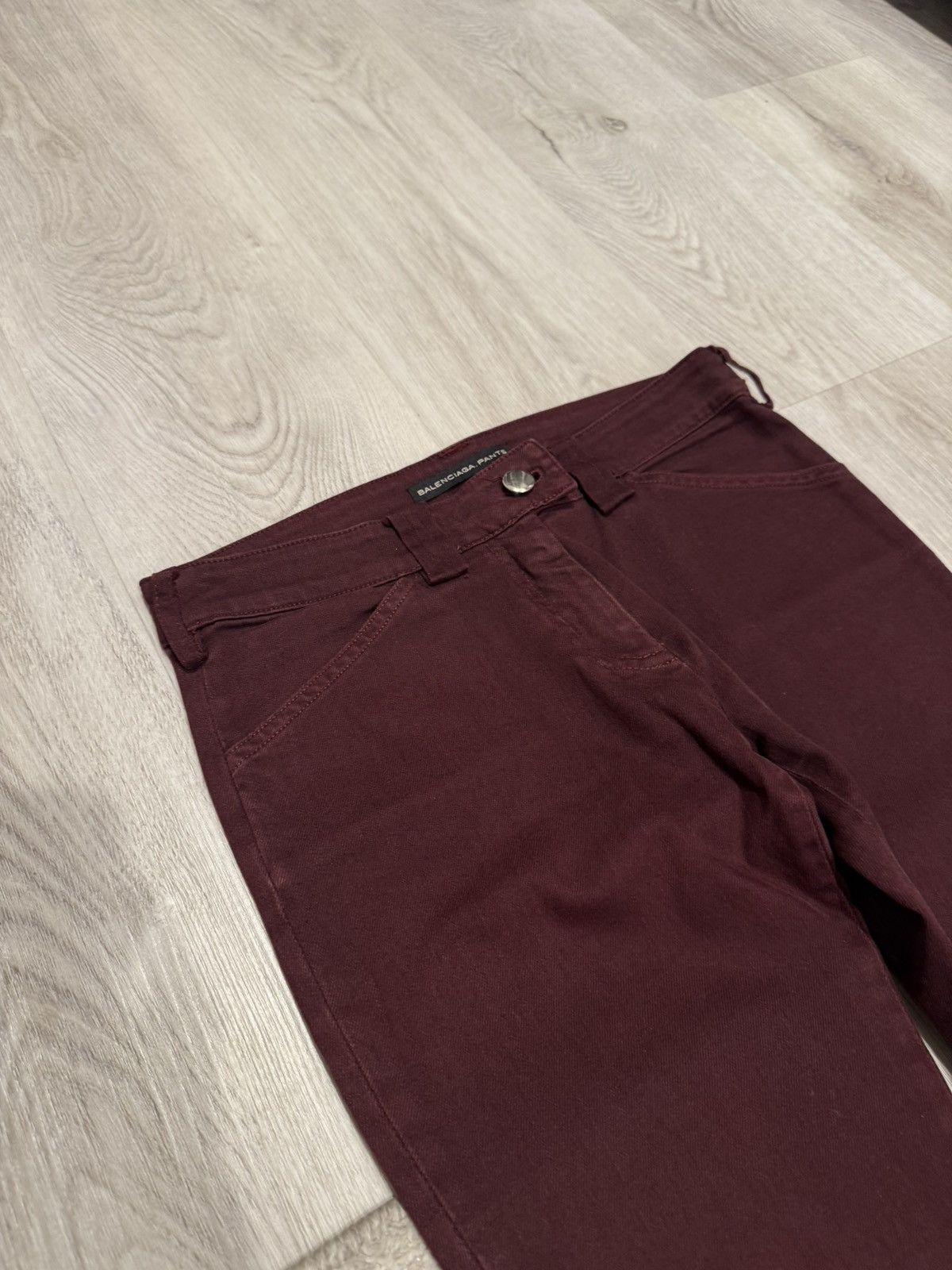 Balenciaga f/w 2011 zipper flare burgundy jeans!! Size US 28 / EU 44 - 3 Thumbnail