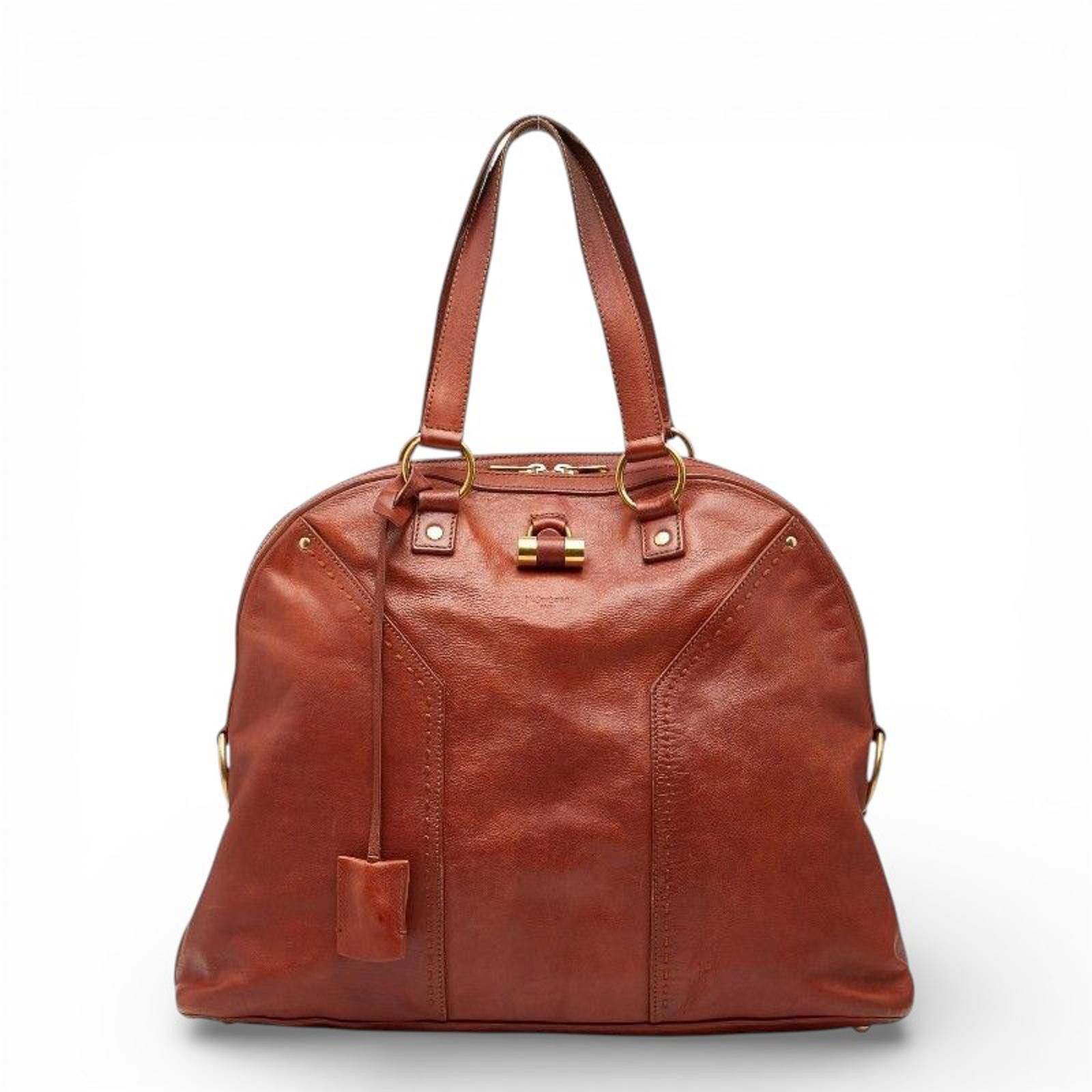 Saint Laurent Paris Saint Laurent - Brown Leather Tote Bag Size ONE SIZE - 6 Thumbnail