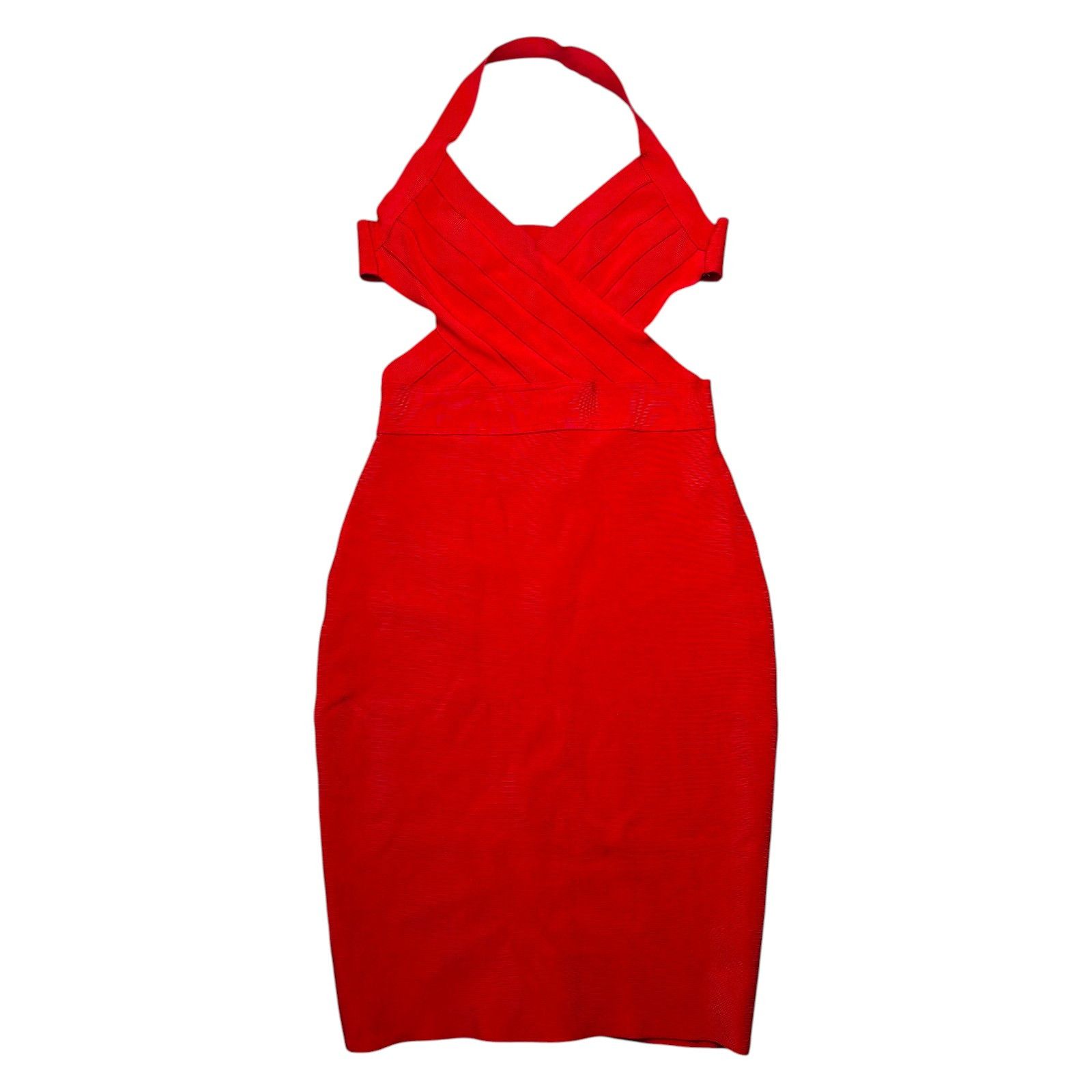 House of CB House of CB Red Bandage Halter Dress Verbena Cross Front Size L / US 10 / IT 46 - 1 Thumbnail