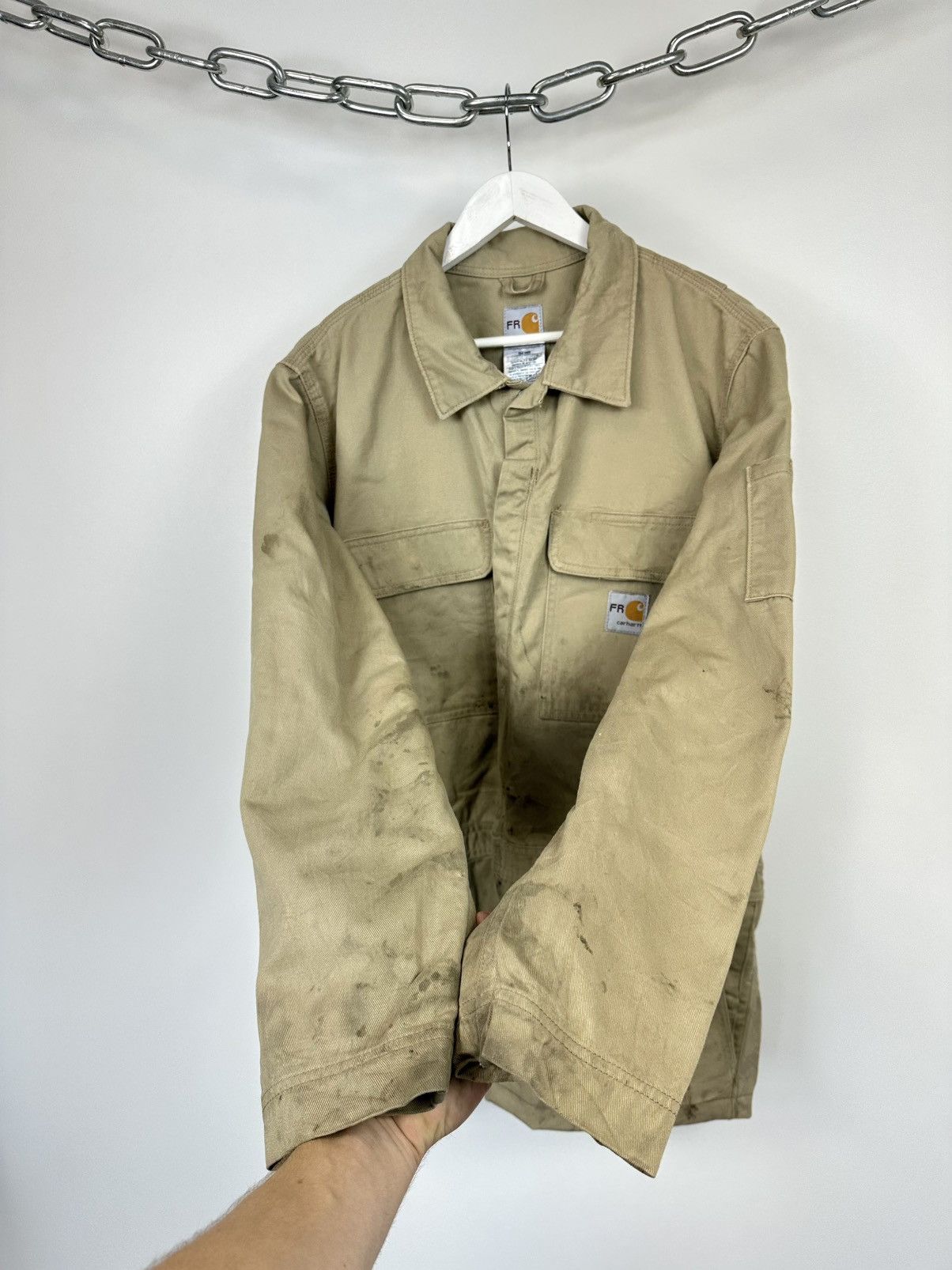 Carhartt Vintage Carhartt Flame Resistant Distressed Detroit Jacket Size US XL / EU 56 / 4 - 10 Thumbnail