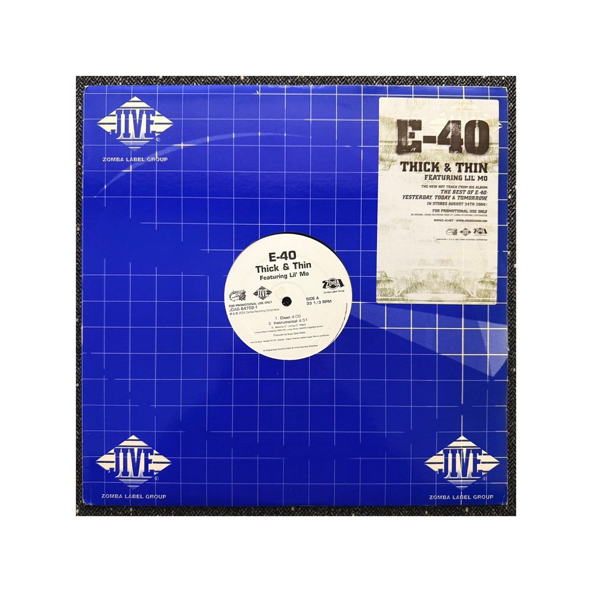 Vintage HIP HOP RAP VINYL RECORD E-40 – Thick & Thin Size ONE SIZE - 1 Thumbnail