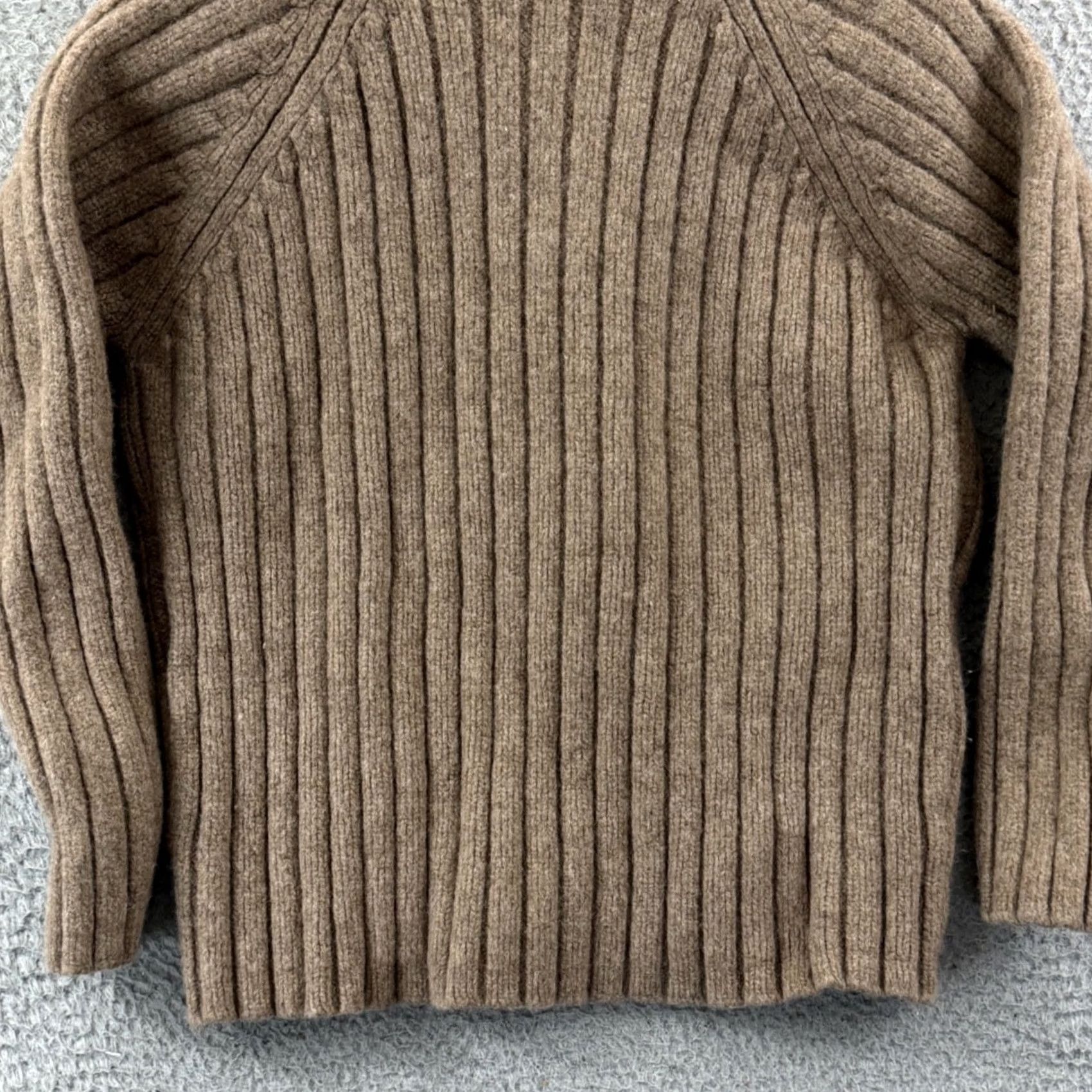 J.Crew J.Crew Brown Mock Neck Chunky Relaxed Rib Knit Lambswool Pullover - Medium Size M / US 6-8 / IT 42-44 - 2 Thumbnail