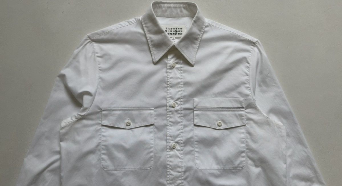 Maison Margiela S/S 17 White Cotton ‘Officer’ Shirt Size US L / EU 52-54 / 3 - 3 Thumbnail
