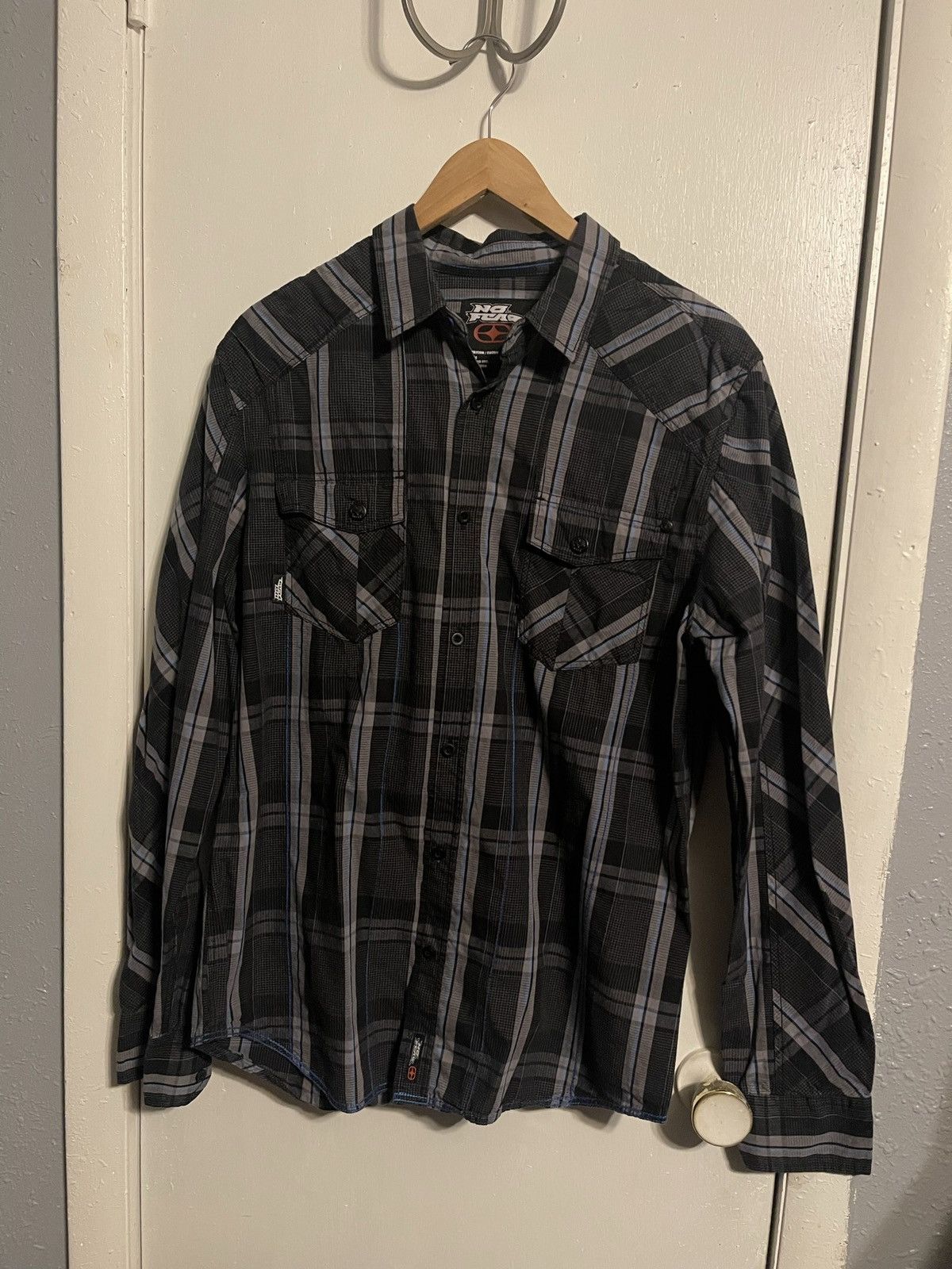 image of No Fear Flannel Button Up Shirt, Men's (Size Medium)