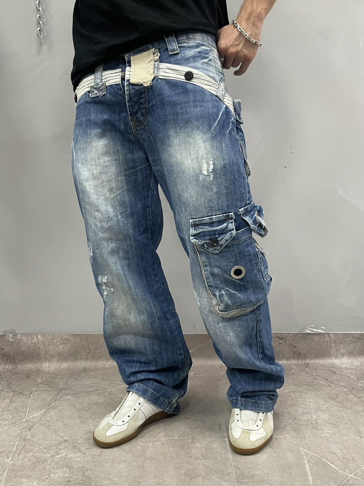 G-Star G star Raw cargo distressed baggy jeans pants y2k Size US 31 - 4 Thumbnail