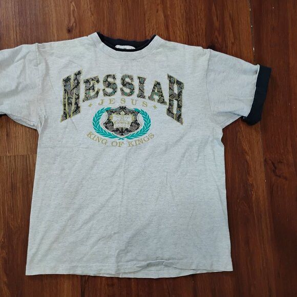 TEE JAYS Vintage Messiah Jesus King Of Kings Double Sleeve T-Shirt Size US L / EU 52-54 / 3 - 5 Thumbnail