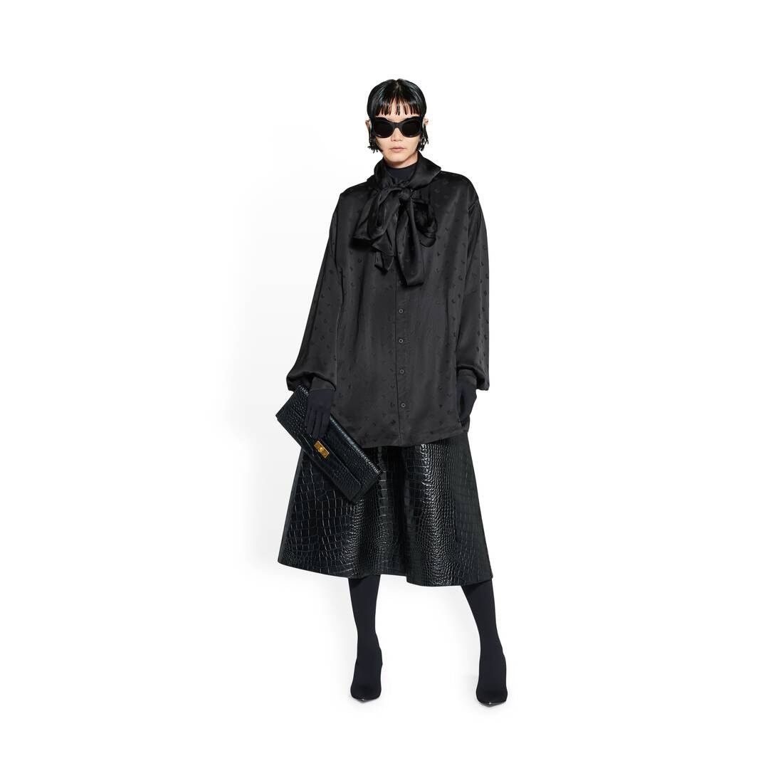 Balenciaga Balenciaga Garde-Robe Hooded Pussycat-Bow Blouse Size M / US 6-8 / IT 42-44 - 4 Thumbnail