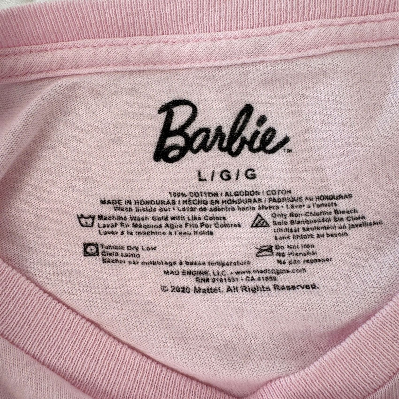 Forever 21 Forever 21 Barbie Pink Cropped Long Sleeve Graphic T-Shirt Cotton Retro L Size L / US 10 / IT 46 - 6 Thumbnail