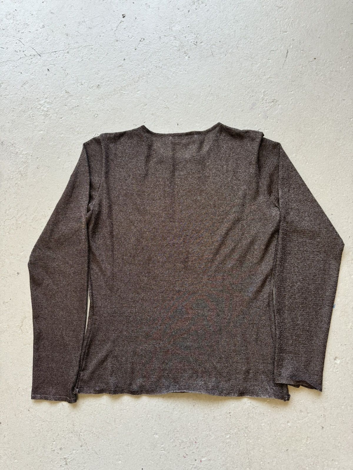Yves Saint Laurent Yves Saint Laurent SS99 Glittery Brown Sheer Long Sleeve Size US S / EU 44-46 / 1 - 3 Thumbnail
