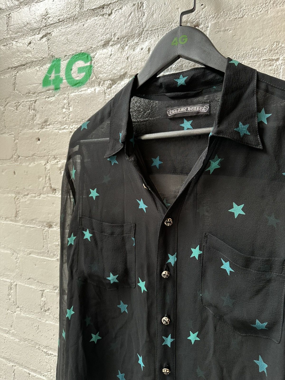Chrome Hearts CHROME HEARTS SILK STAR BUTTON UP Size L / US 10 / IT 46 - 2 Thumbnail