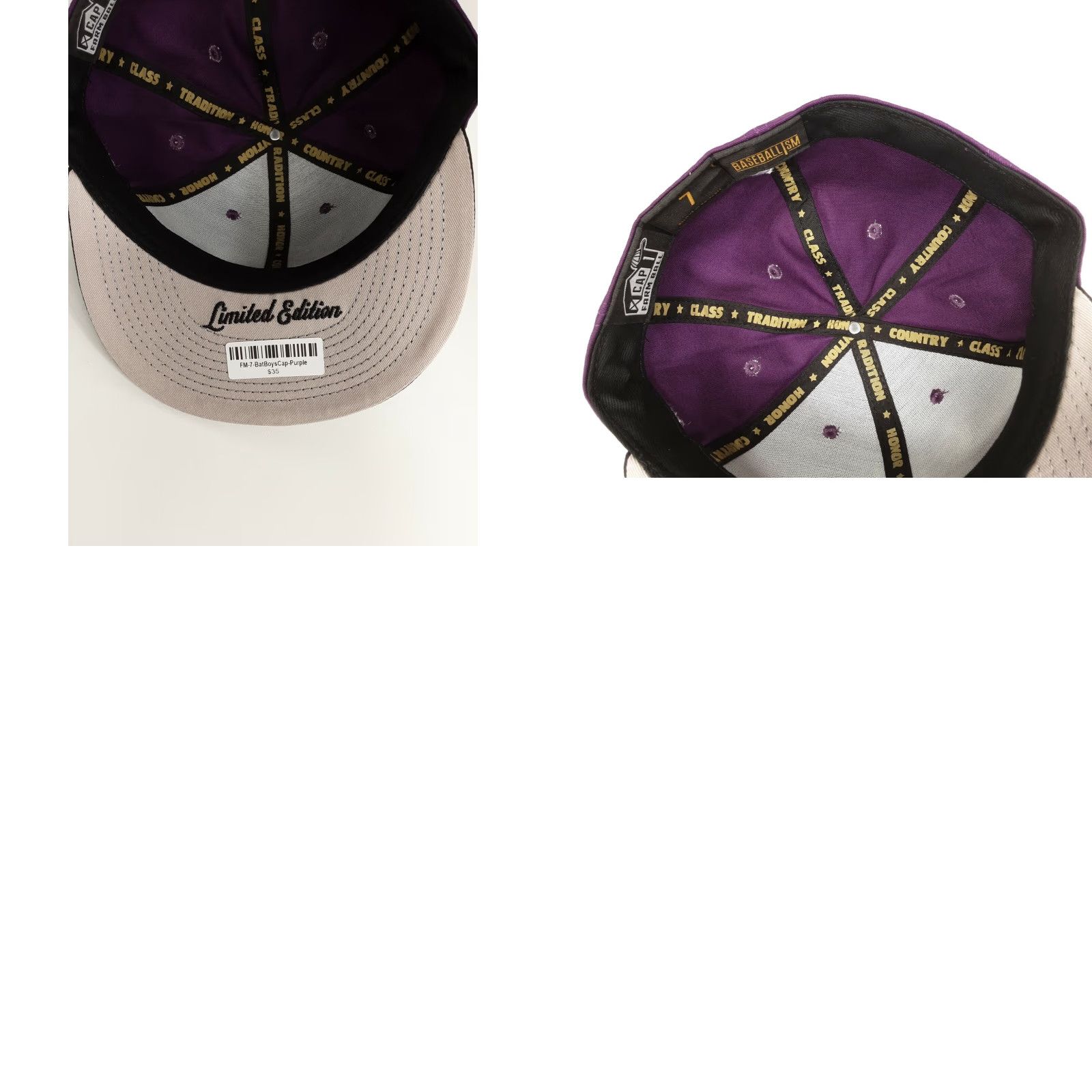 Bally Bat Boys Baseballism Farm Ball Fitted Hat Cap Size 7 Men Purple Baseballism Hat NEW Size ONE SIZE - 8 Thumbnail