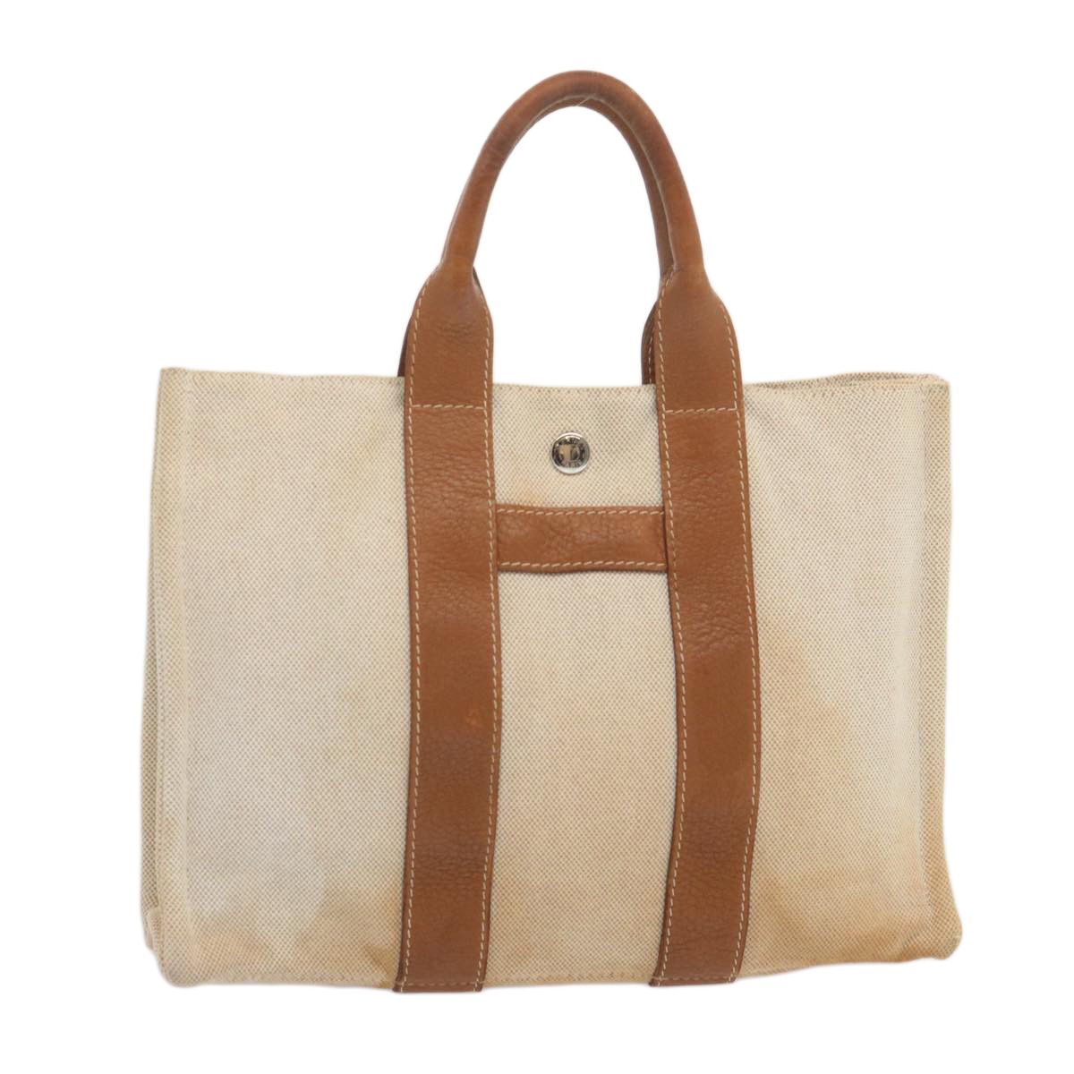 image of Hermes Sac Arne Pm Hand Bag Canvas Beige Auth Bs12723, Women's
