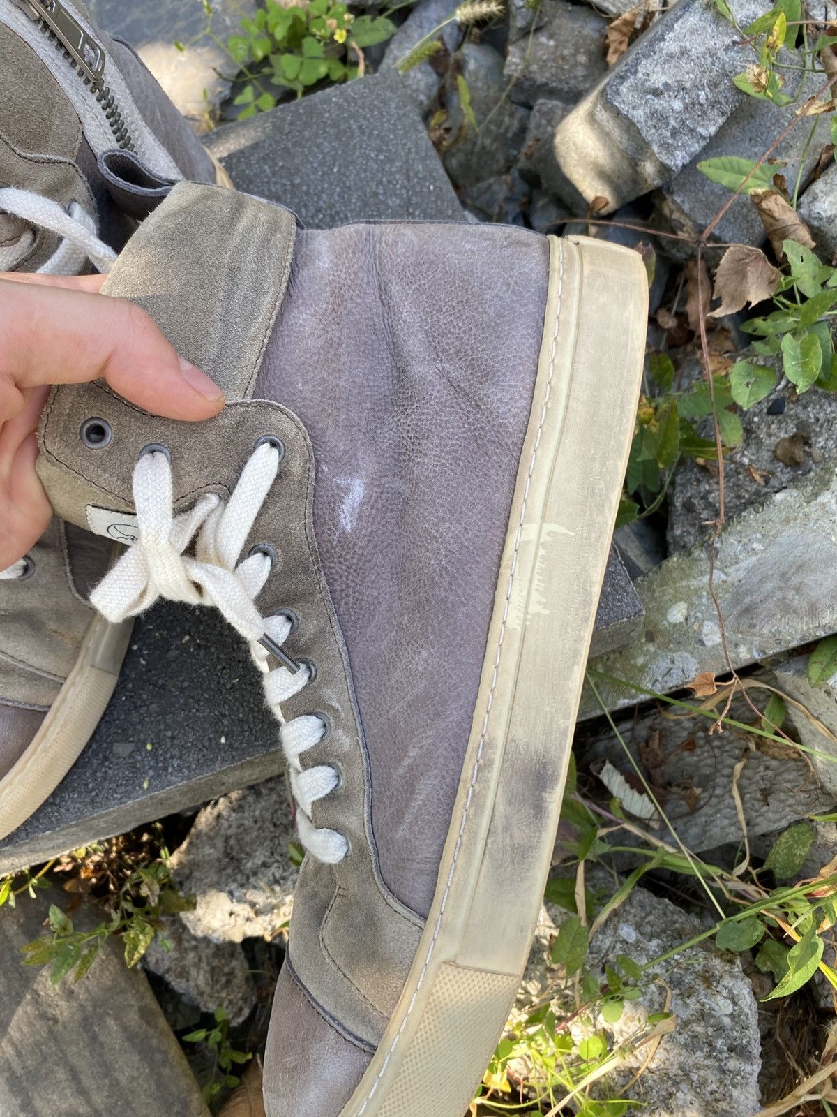 Allsaints All saints Hi-Top Leather shoes Rick Owens Balenciaga Style Size US 11 / EU 44 - 12 Thumbnail