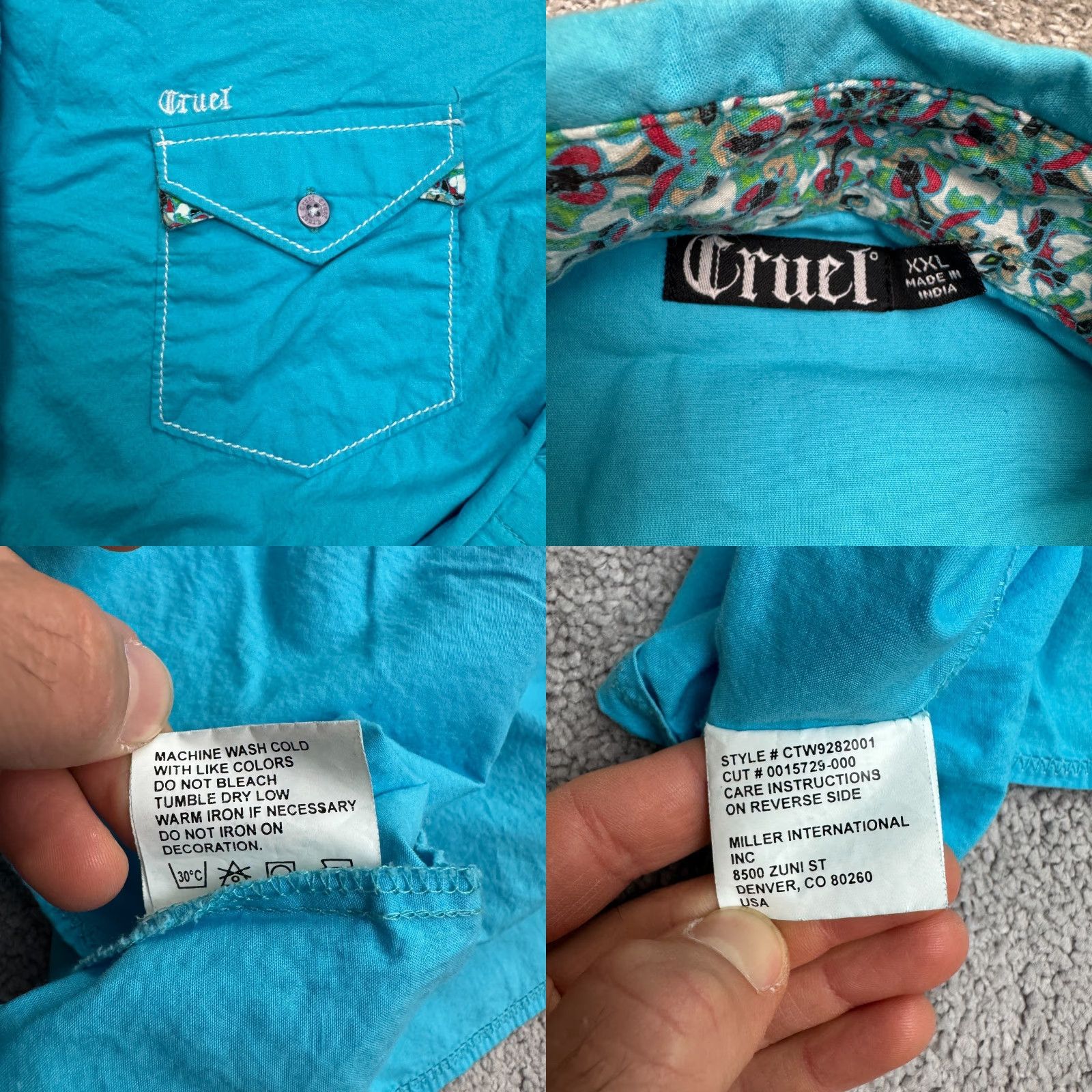 Vintage VINTAGE Cruel Western Button-Up Shirt Womens 3XL Long Sleeve Blue Cotton Casual Fall Spring Summer Size XXL / US 16-18 / IT 52-54 - 8 Thumbnail