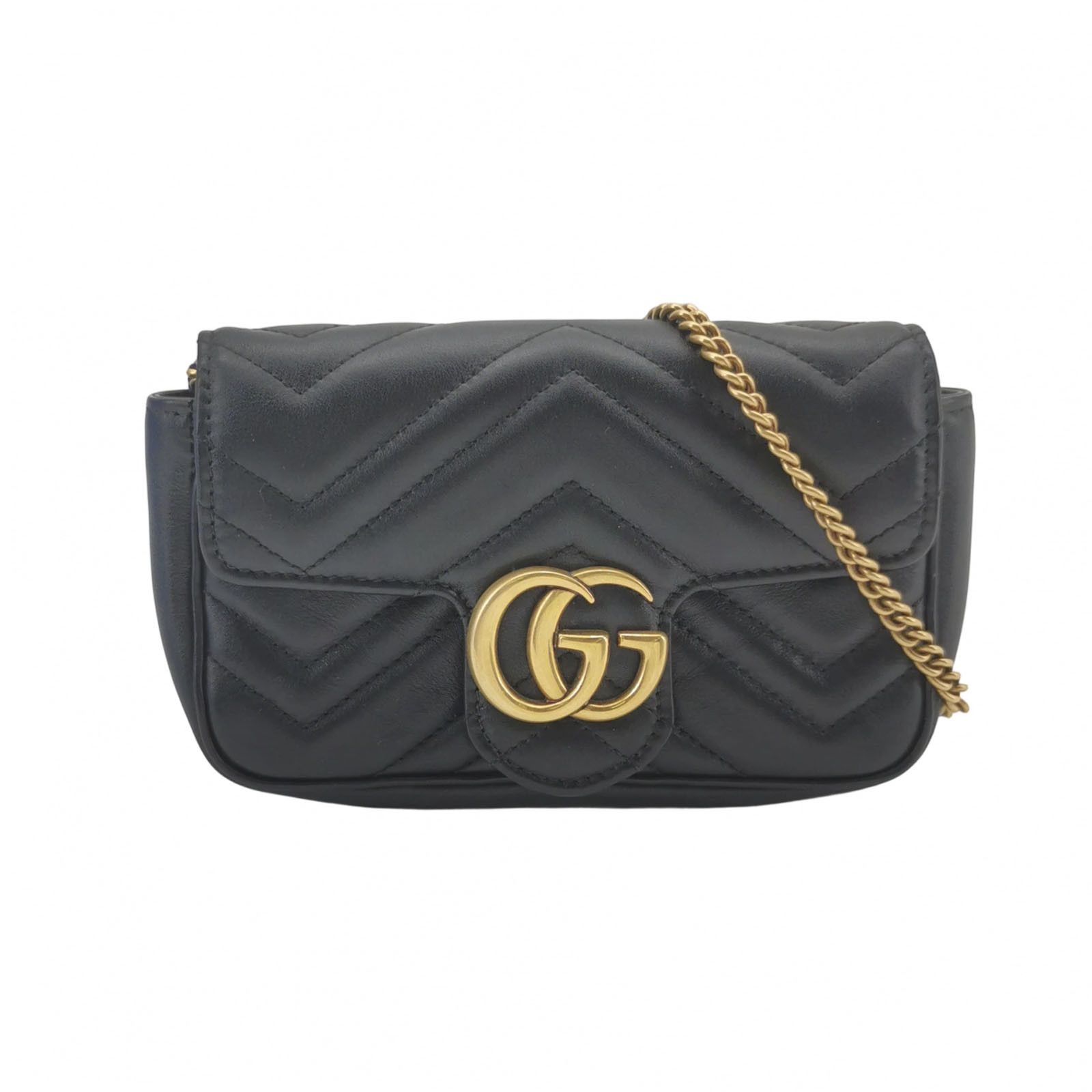 Gucci Gucci GG Marmont Black Leather Mini Shoulder Bag Size ONE SIZE - 1 Thumbnail