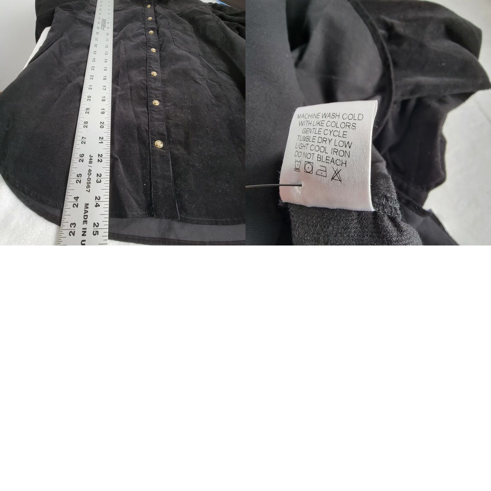Xirena Xirena Women's Corduroy Long Sleeve Collared Casual Button Up Shirt Black XS Size XS / US 0-2 / IT 36-38 - 8 Thumbnail