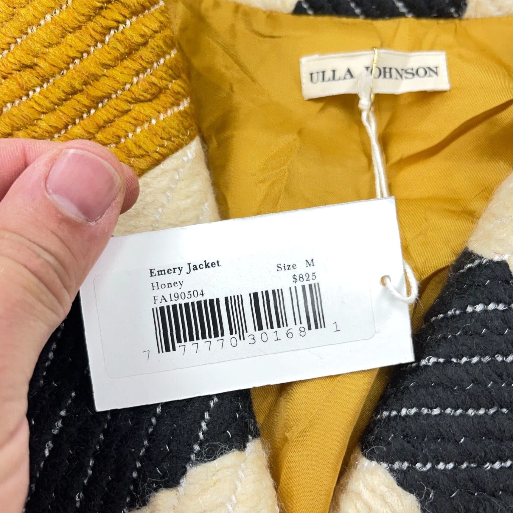 Ulla Johnson Ulla Johnson Emery Coat Women Medium Yellow Striped Button Front Pea Coat Fall Winter Casual Size M / US 6-8 / IT 42-44 - 6 Thumbnail