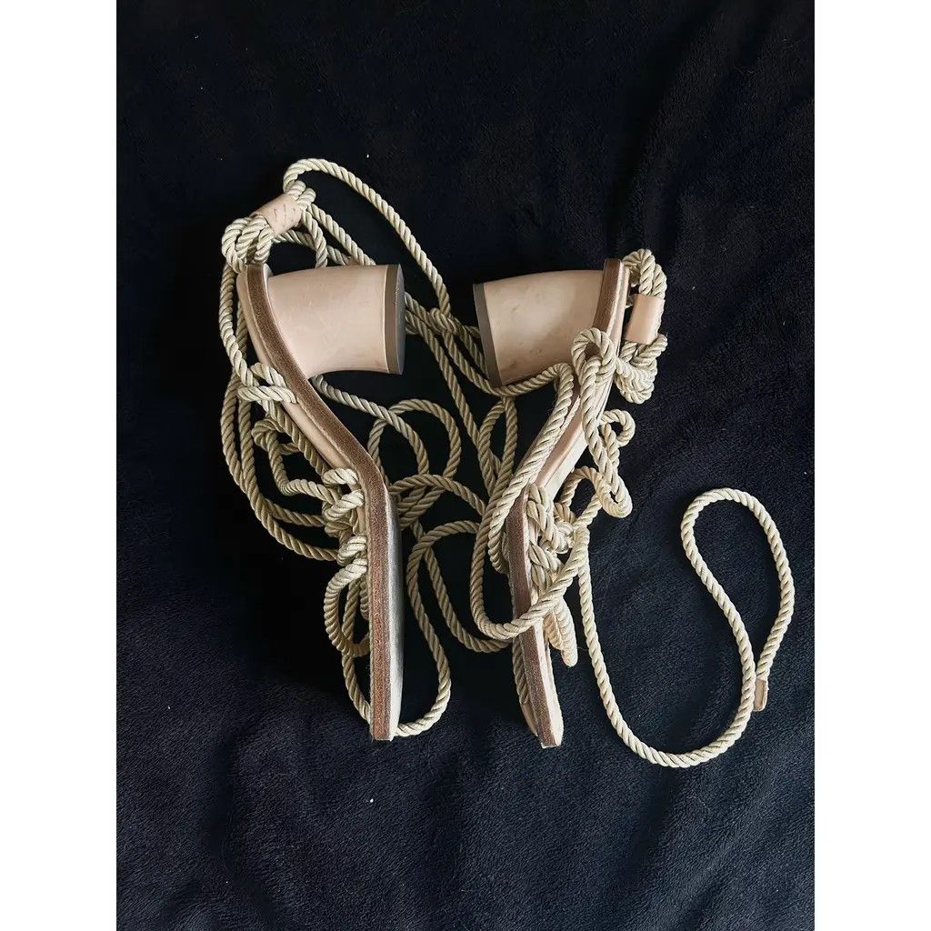 Ann Demeulemeester Ann Demeulemeester Corded Sandals in Naturale Size US 7 / IT 37 - 3 Thumbnail