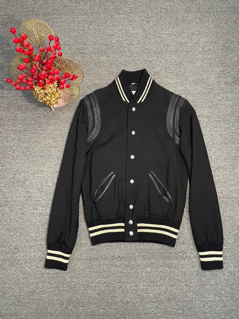 Saint Laurent Paris Saint Laurent Paris Black Samurai Leather Baseball Jacket Size US XS / EU 42 / 0 - 1 Thumbnail