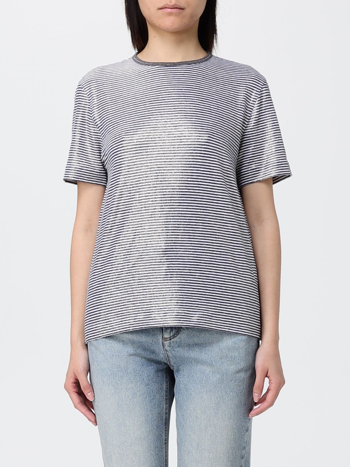 Brunello Cucinelli Brunello Cucinelli T-Shirt Woman Blue Size XL / US 12-14 / IT 48-50 - 1 Thumbnail