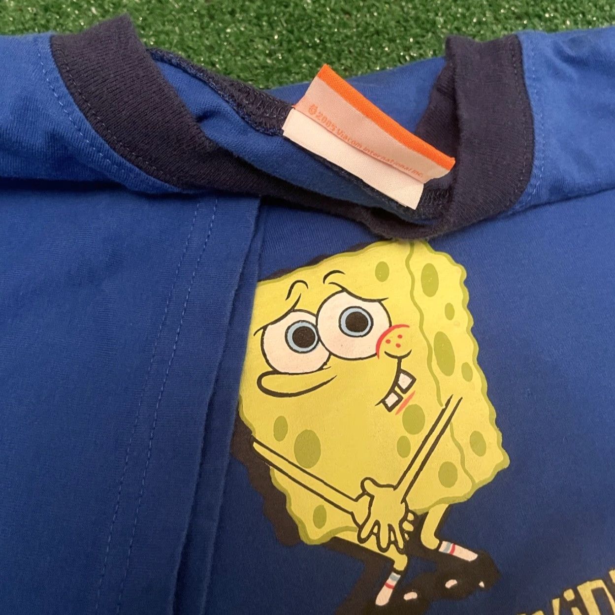Nickelodeon VINTAGE Nickelodeon SpongeBob Cartoon Fear My Naked Y2k 2005 VTG Shirt Mens XL Blue Short Sleeve T-Shirt Funny 90s Y2k Cartoon Hip Hop Mens Size US XL / EU 56 / 4 - 3 Thumbnail
