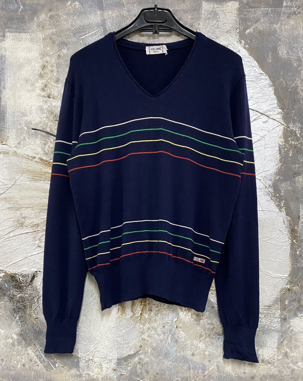 Celine × Hedi Slimane RARE - SS20 V Neck Wool Knit Cricket