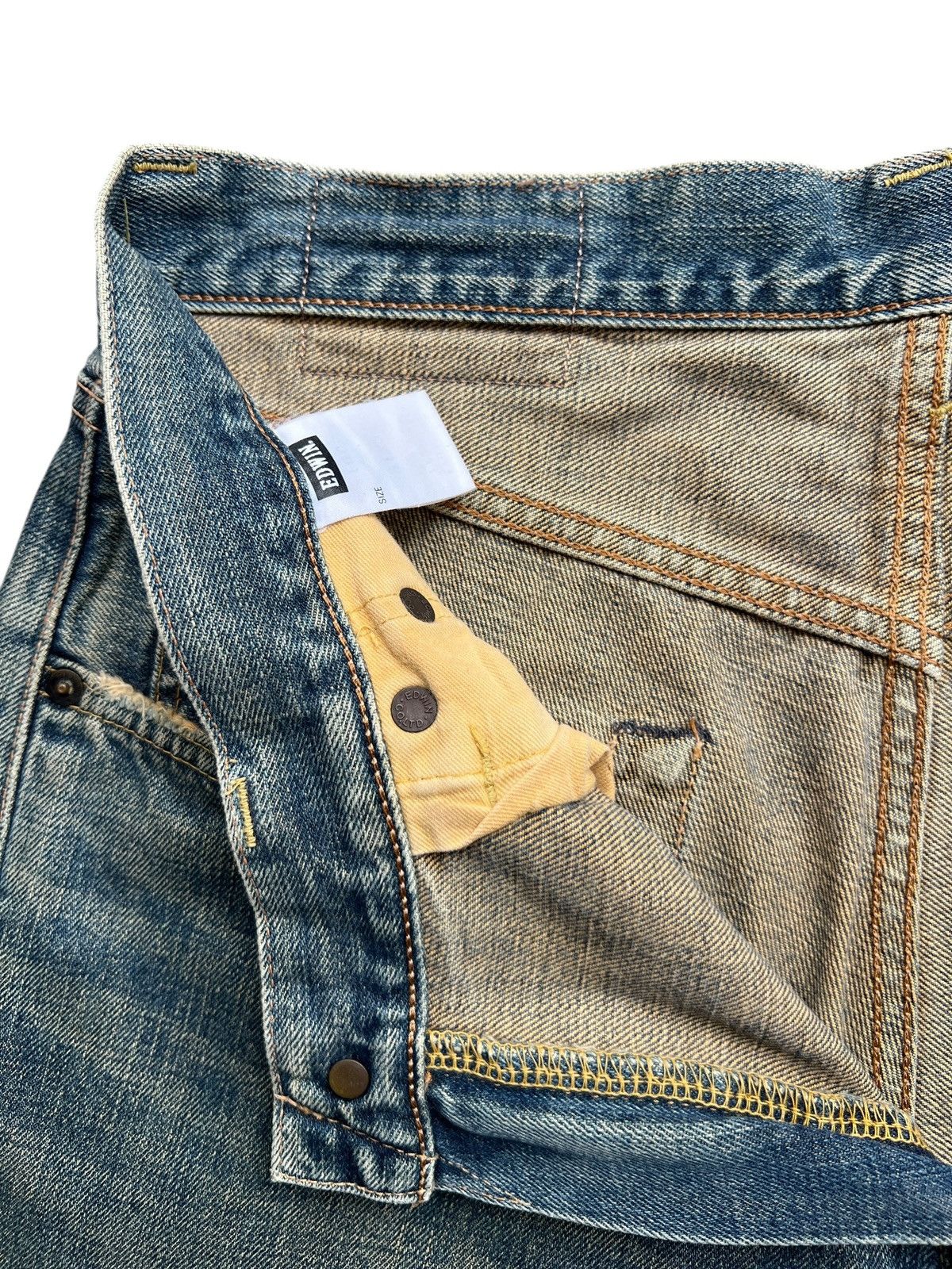 Edwin Vintage Edwin 505 Distressed Mudwash Selvedge Denim 32x30 Size US 32 / EU 48 - 11 Thumbnail