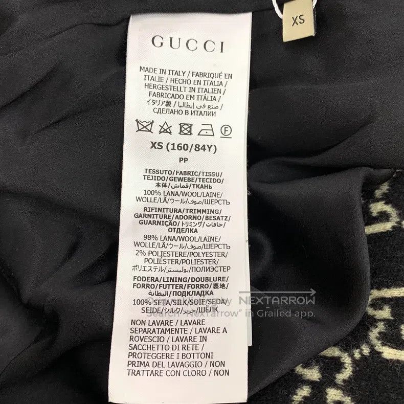 Gucci gucci Black logo jacquard full-print wool V-neck single-br Size XS / US 0-2 / IT 36-38 - 6 Thumbnail
