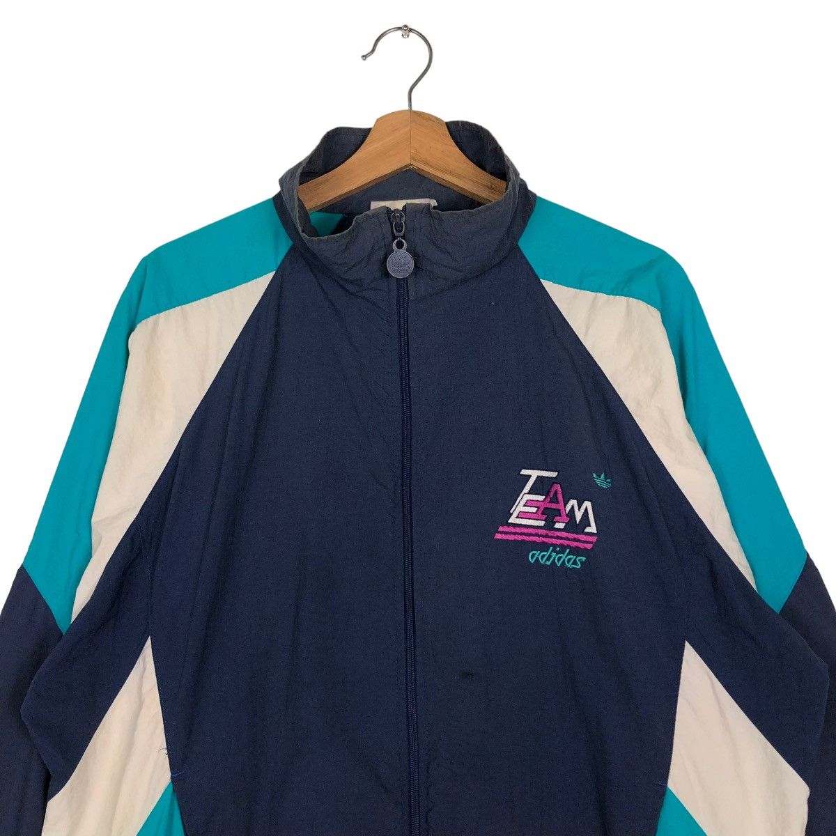 Adidas 🔥VINTAGE BOMBER JACKET LIGHT ADIDAS MULTI COLOUR BLOCK Size US L / EU 52-54 / 3 - 3 Thumbnail
