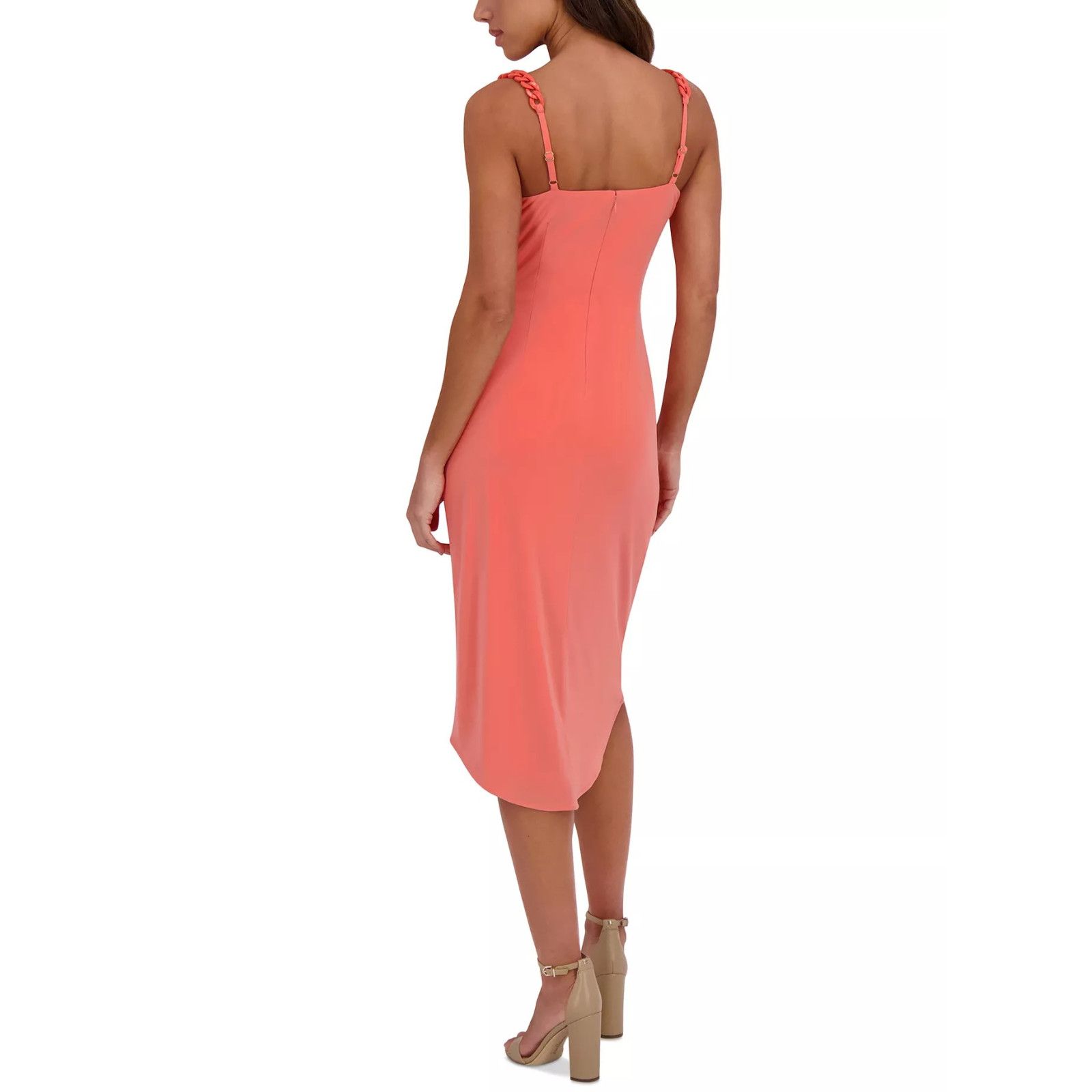 Other Siena Women's Chain-Trim Bodycon Dress - Coral, Size 14, Size XL / US 12-14 / IT 48-50 - 4 Thumbnail