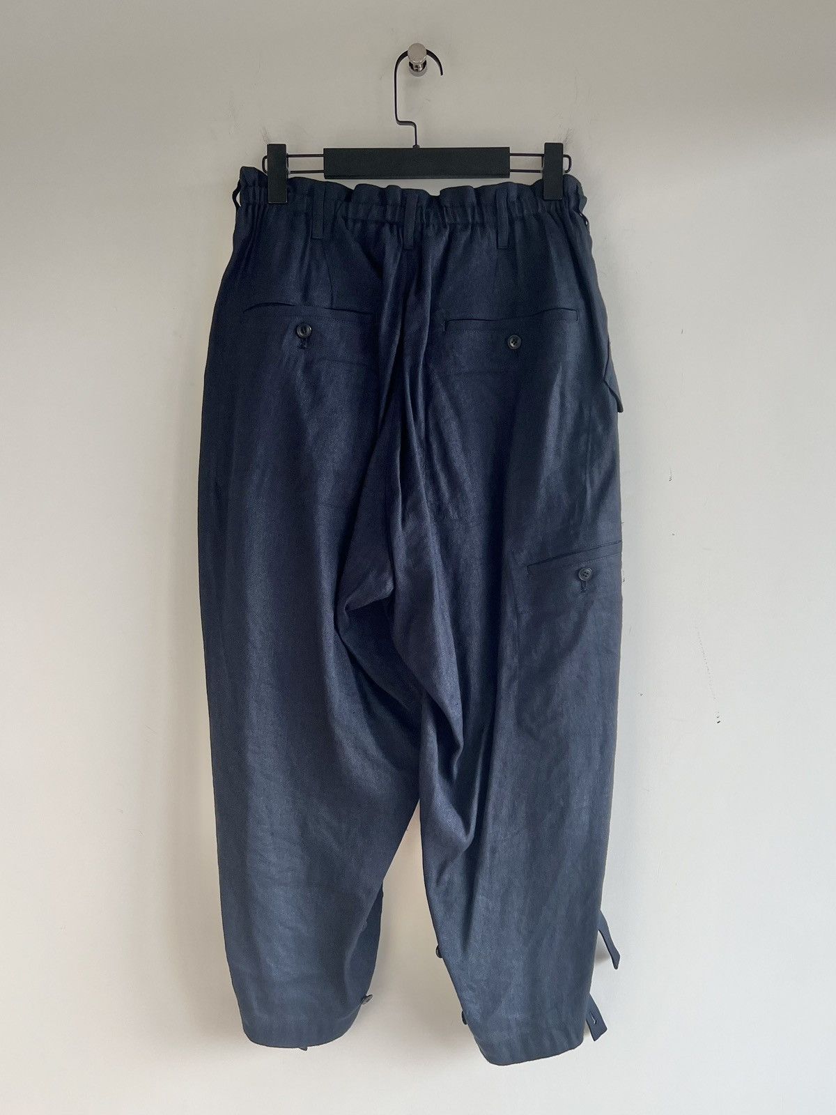 Yohji Yamamoto B Yohji Yamamoto - Hem Loops Military pants NAVY LINEN Size US 28 / EU 44 - 2 Thumbnail