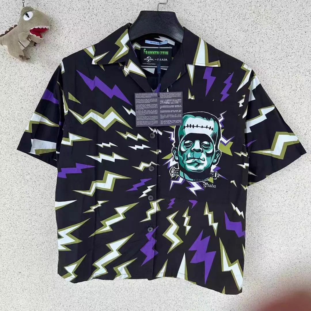 Prada Prada Frankenstein Colorblock Short-Sleeve Shirt 36 Size XS / US 0-2 / IT 36-38 - 1 Thumbnail