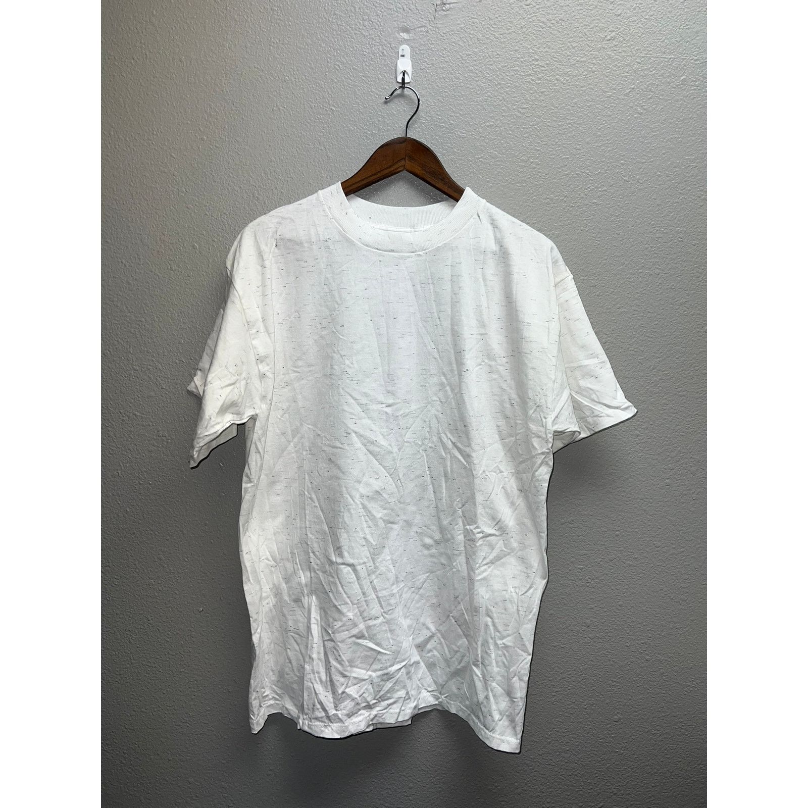 Vintage 90s Vintage H.L. Miller White Speckled Blank Shirt Tee VTG L Size US L / EU 52-54 / 3 - 1 Thumbnail