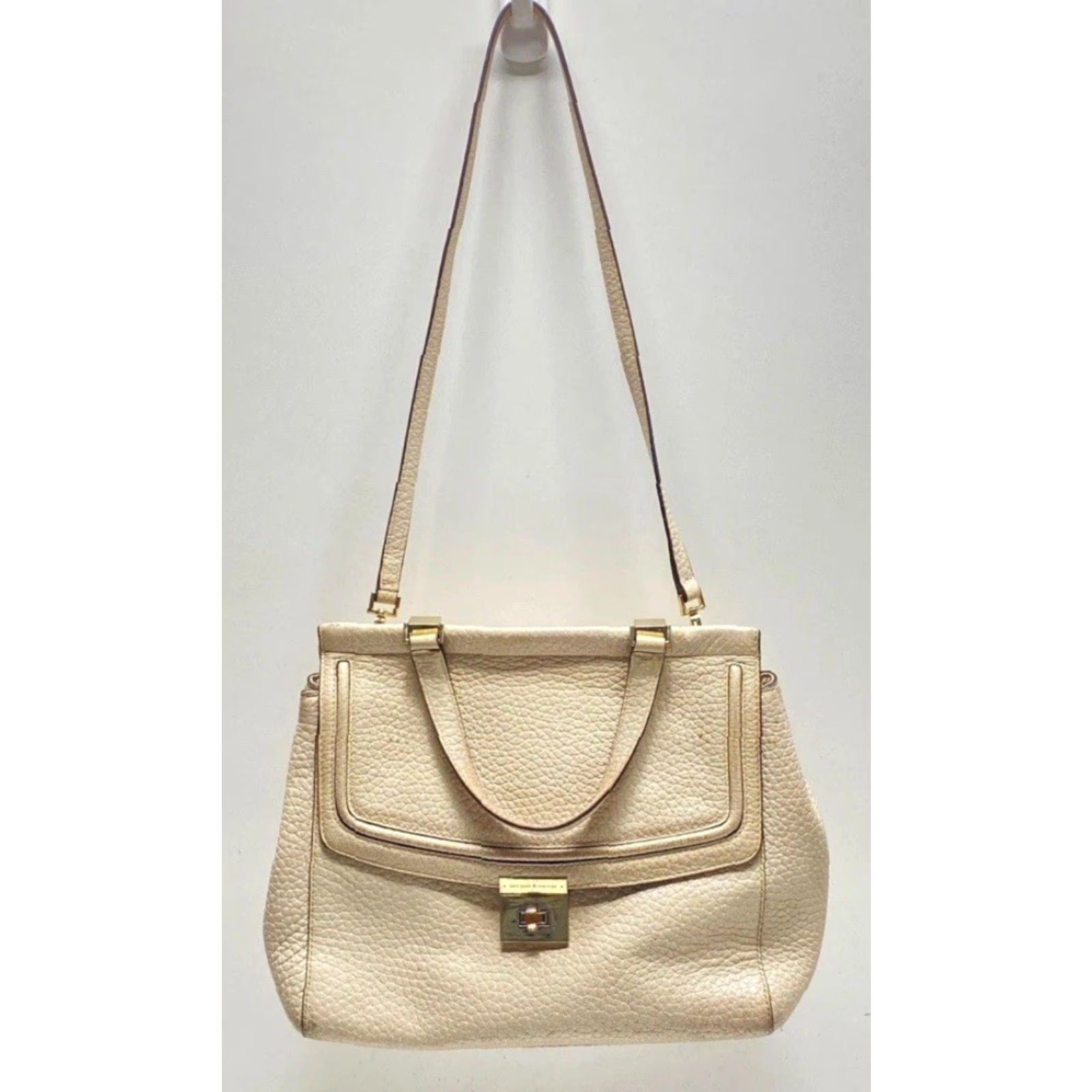 Vintage VINTAGE Kate Spade N.Y. Tallulah Everett Leather Shoulder Strap Hand Bag Purse Women Beige Leather Shoulder Bag Kate Tallulah Everett Womens Size ONE SIZE - 2 Thumbnail