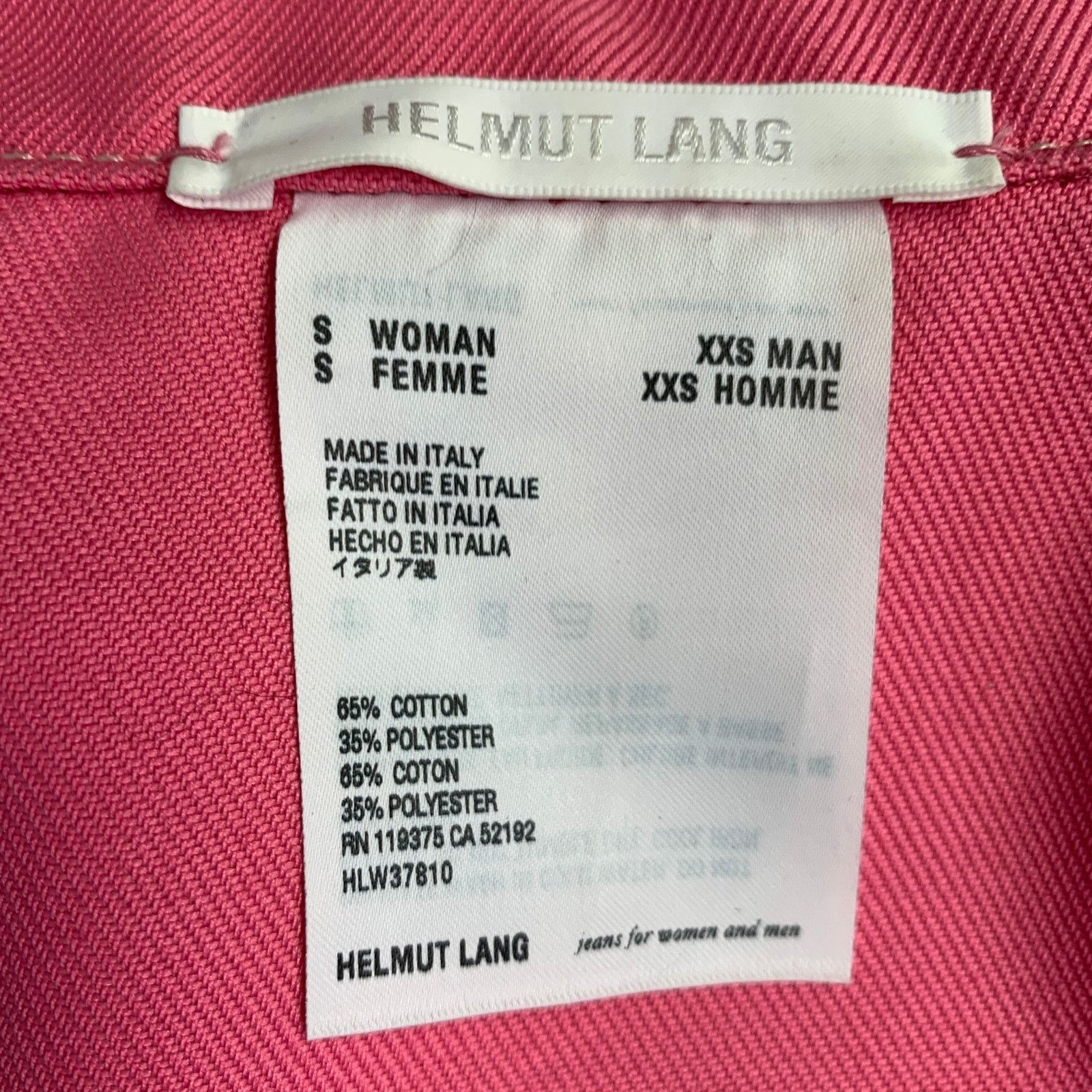 Helmut Lang HELMUT LANG Size S Pink Cotton Blend Trucker Jacket Size S / US 4 / IT 40 - 4 Thumbnail