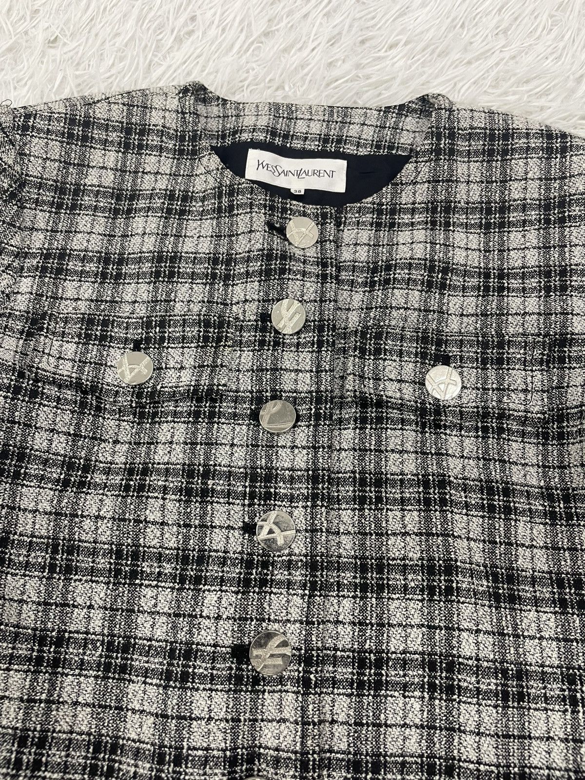Yves Saint Laurent Checkered YSL Yves Saint Laurent Jacket Made in Japan Size XS / US 0-2 / IT 36-38 - 5 Thumbnail