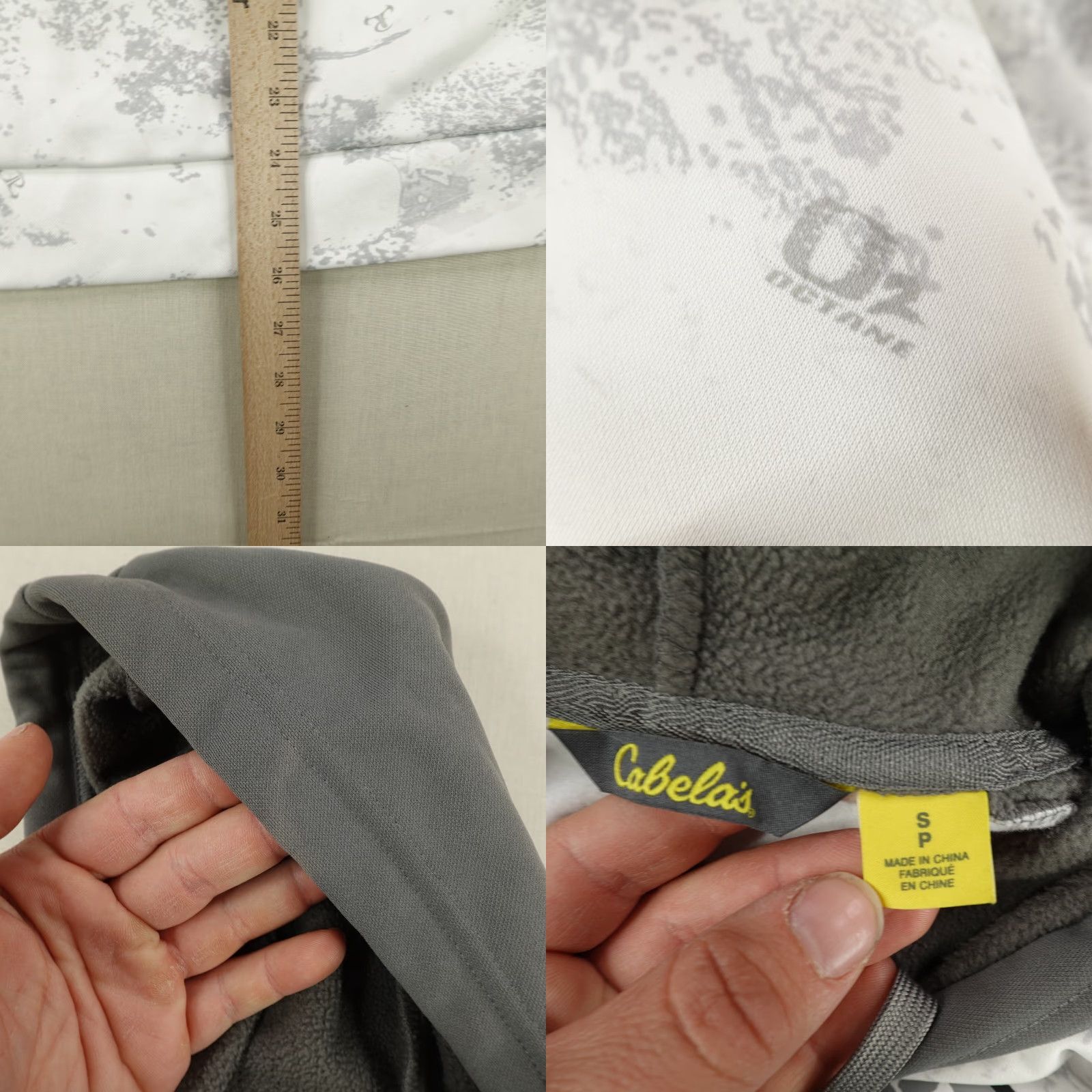 Vintage Cabela's Hoodie Mens Small White Gray Snow Camouflage O2 Octane Hunting Sweatshirt Size US S / EU 44-46 / 1 - 8 Thumbnail